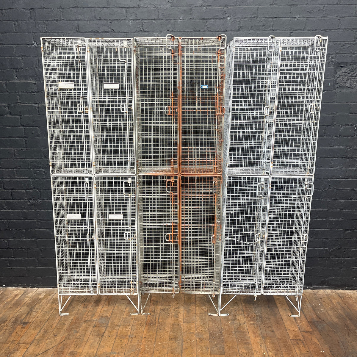 Industrial mesh wire lockers Qty 3