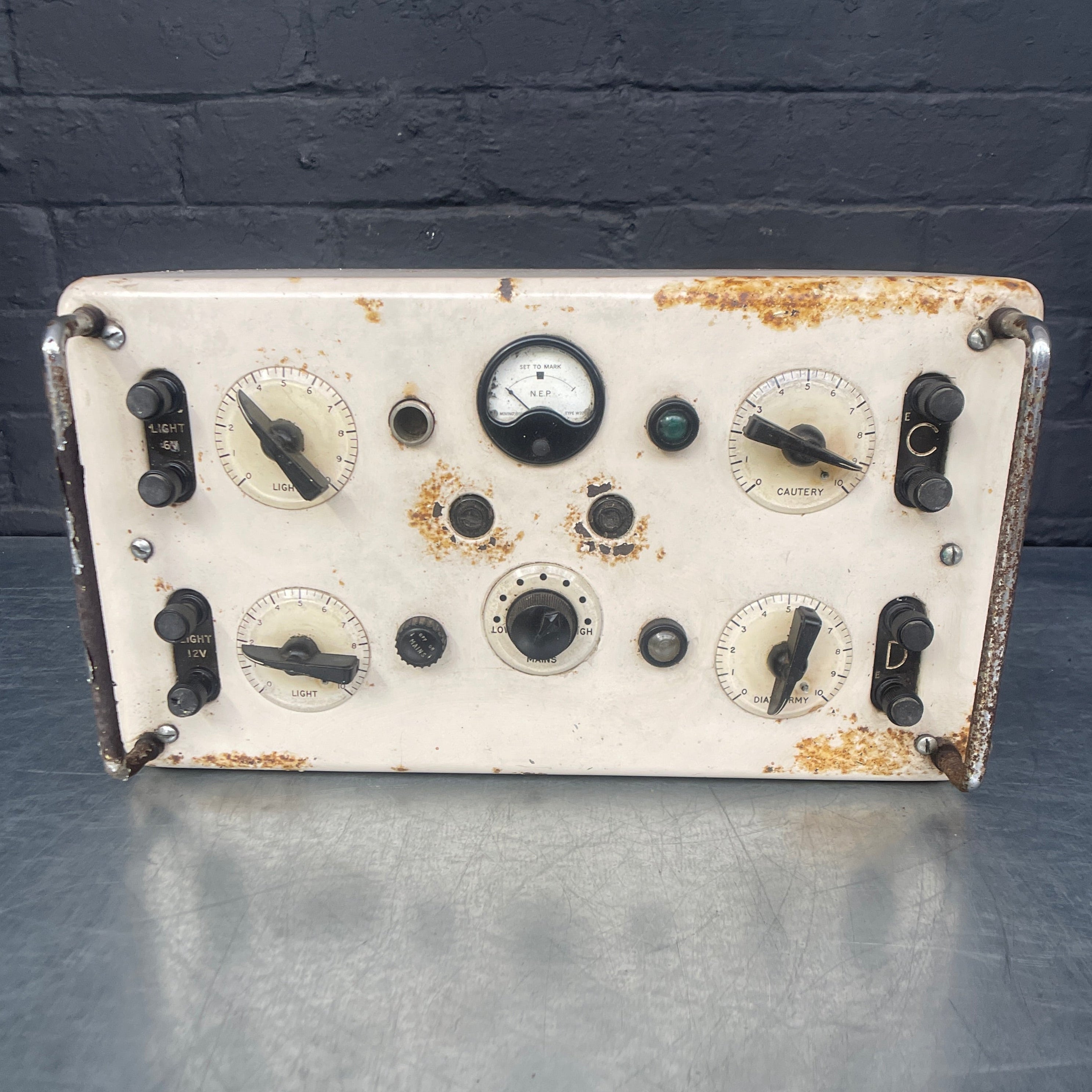 Industrial powerhouse props prop rental hire vintage movie film set dec Diapantom tester test electrical scientific