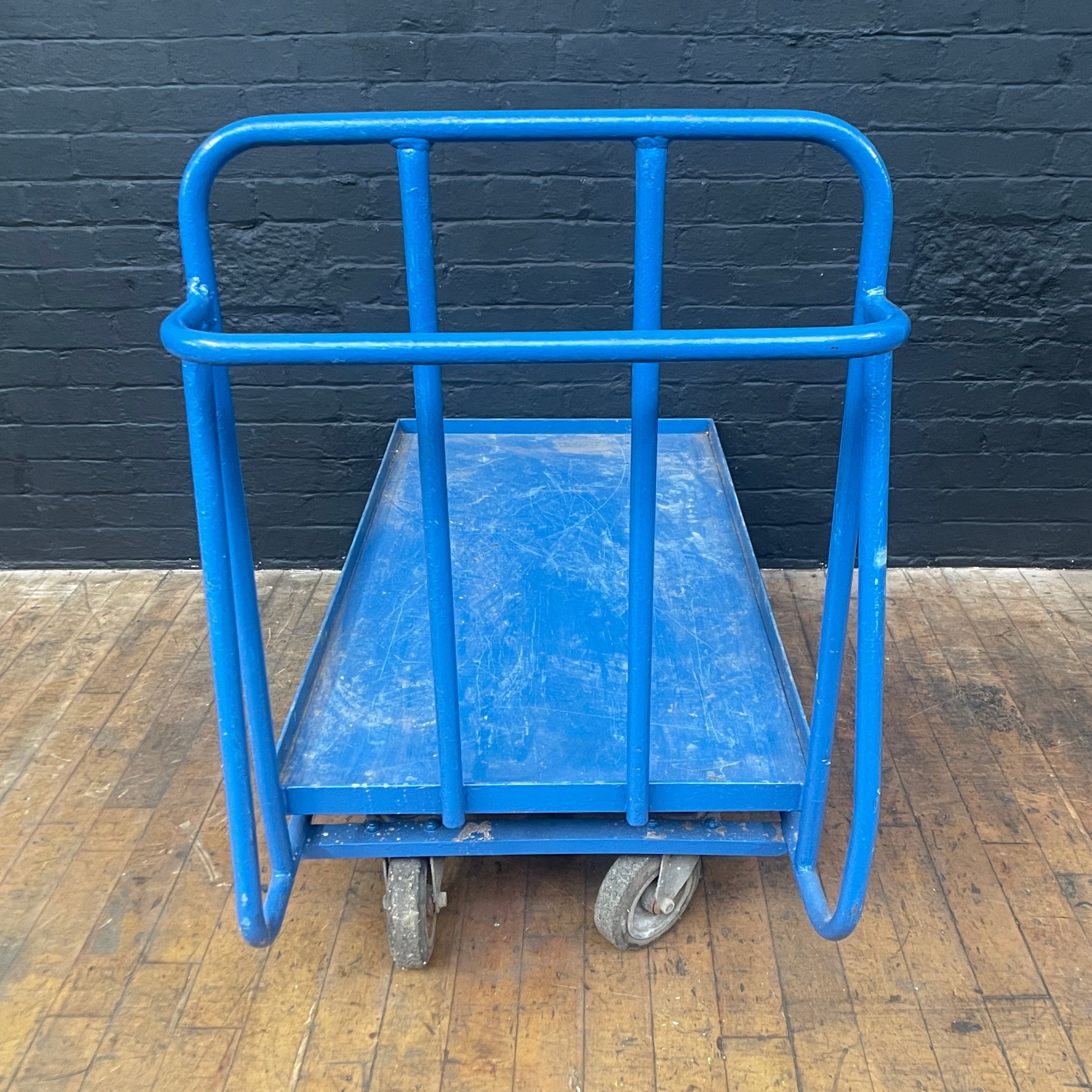 Industrial powerhouse props prop rental hire vintage movie film set dec blue trolley cart wheels 1