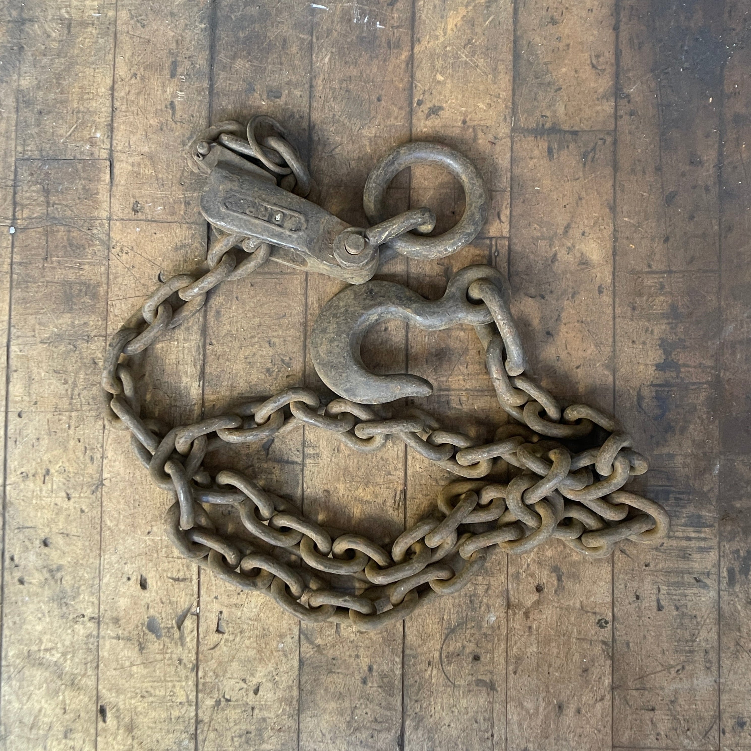 Industrial powerhouse props prop rental hire vintage movie film set dec chain hook eye rusty