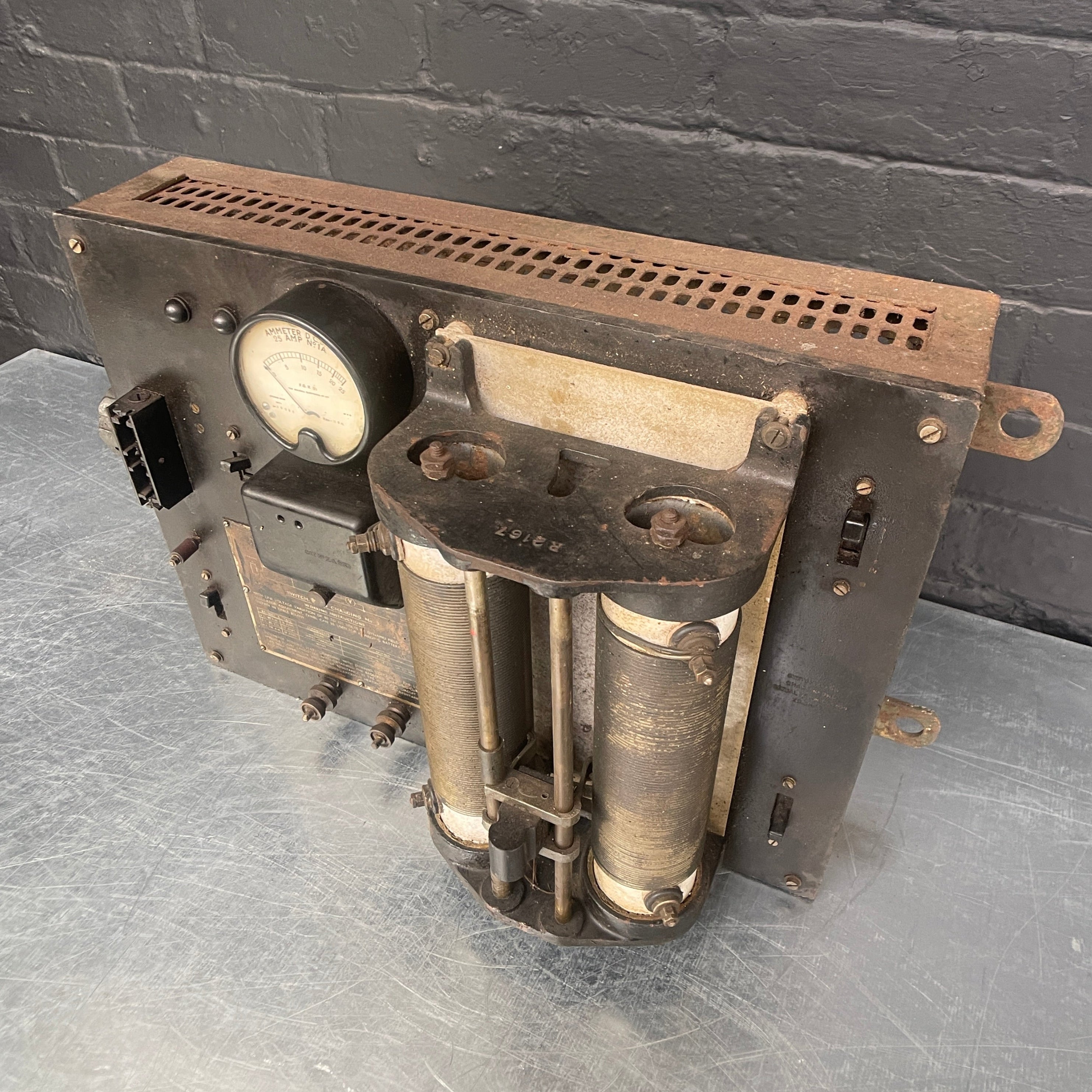 Industrial powerhouse props prop rental hire vintage movie film set dec charging switchboard switchgear electrical 1