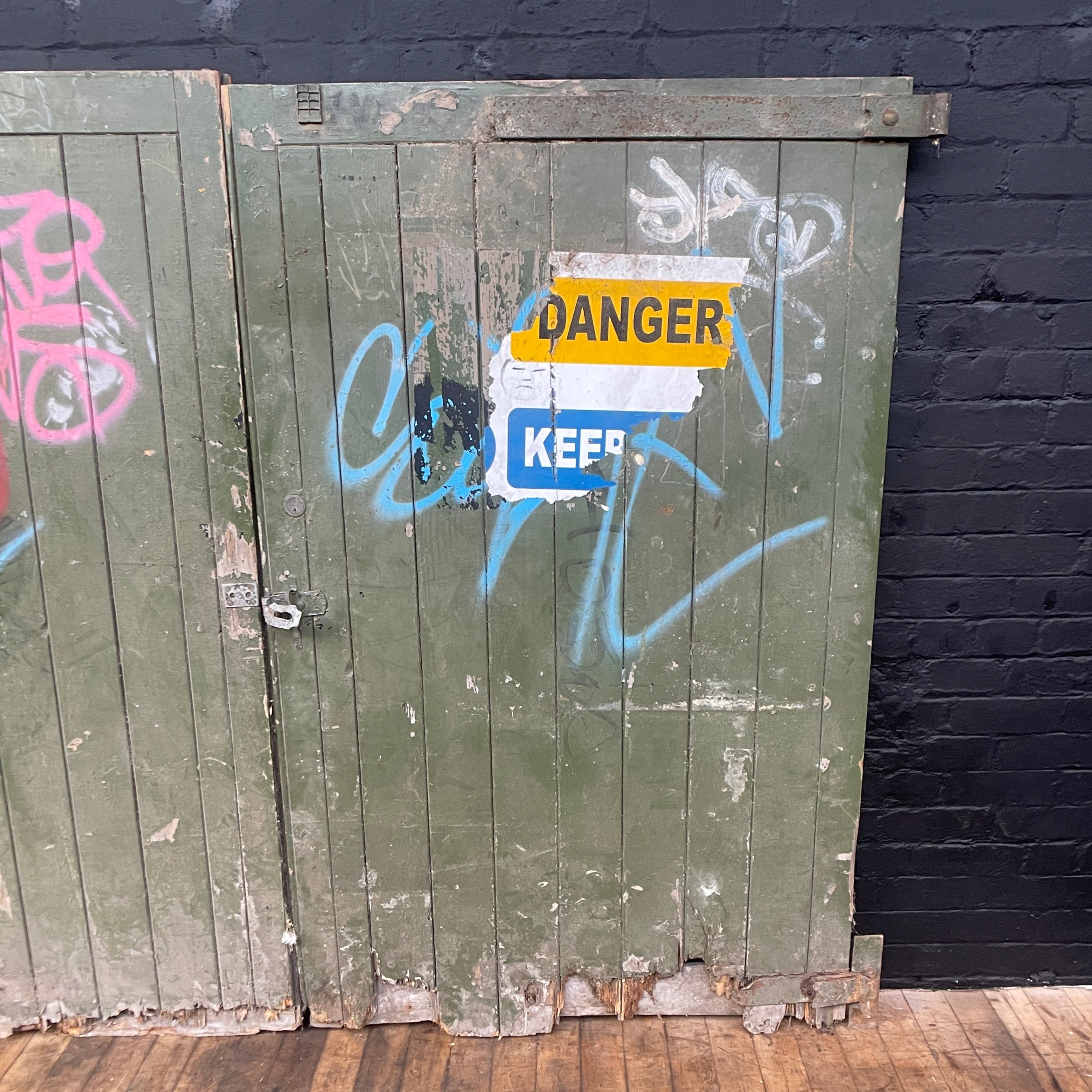 Industrial powerhouse props prop rental hire vintage movie film set dec door doors garage workshop 2