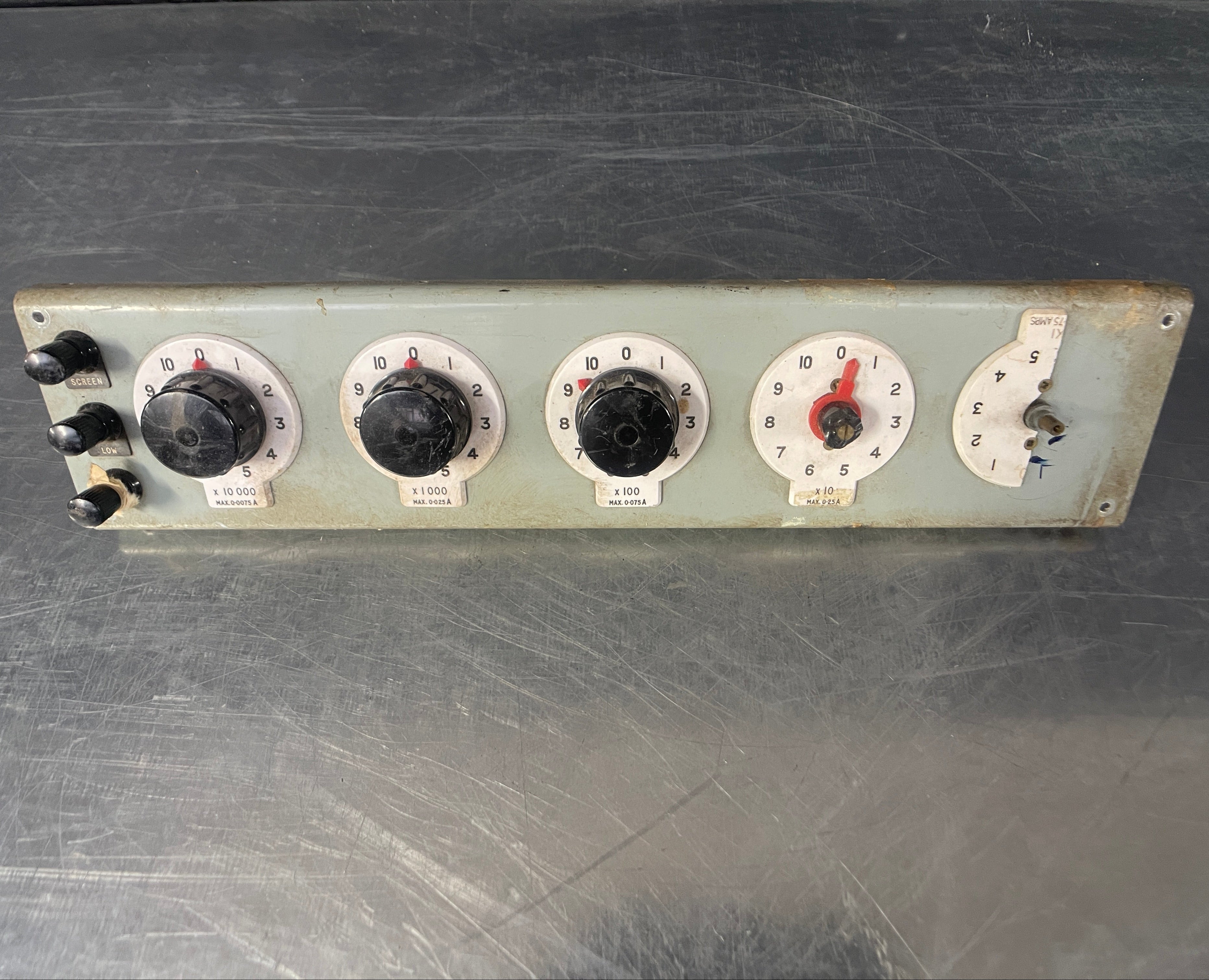 Industrial powerhouse props prop rental hire vintage movie film set dec electrical switchgear switch panel dials