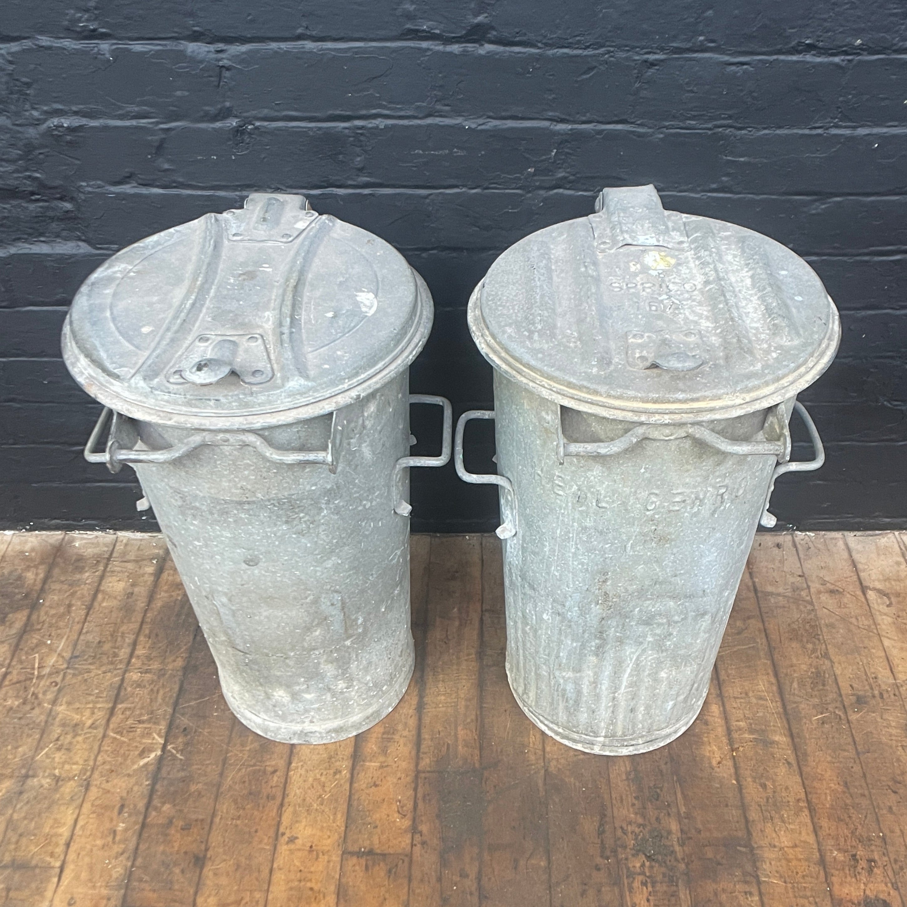 Industrial powerhouse props prop rental hire vintage movie film set dec galvanised bin with lid 4