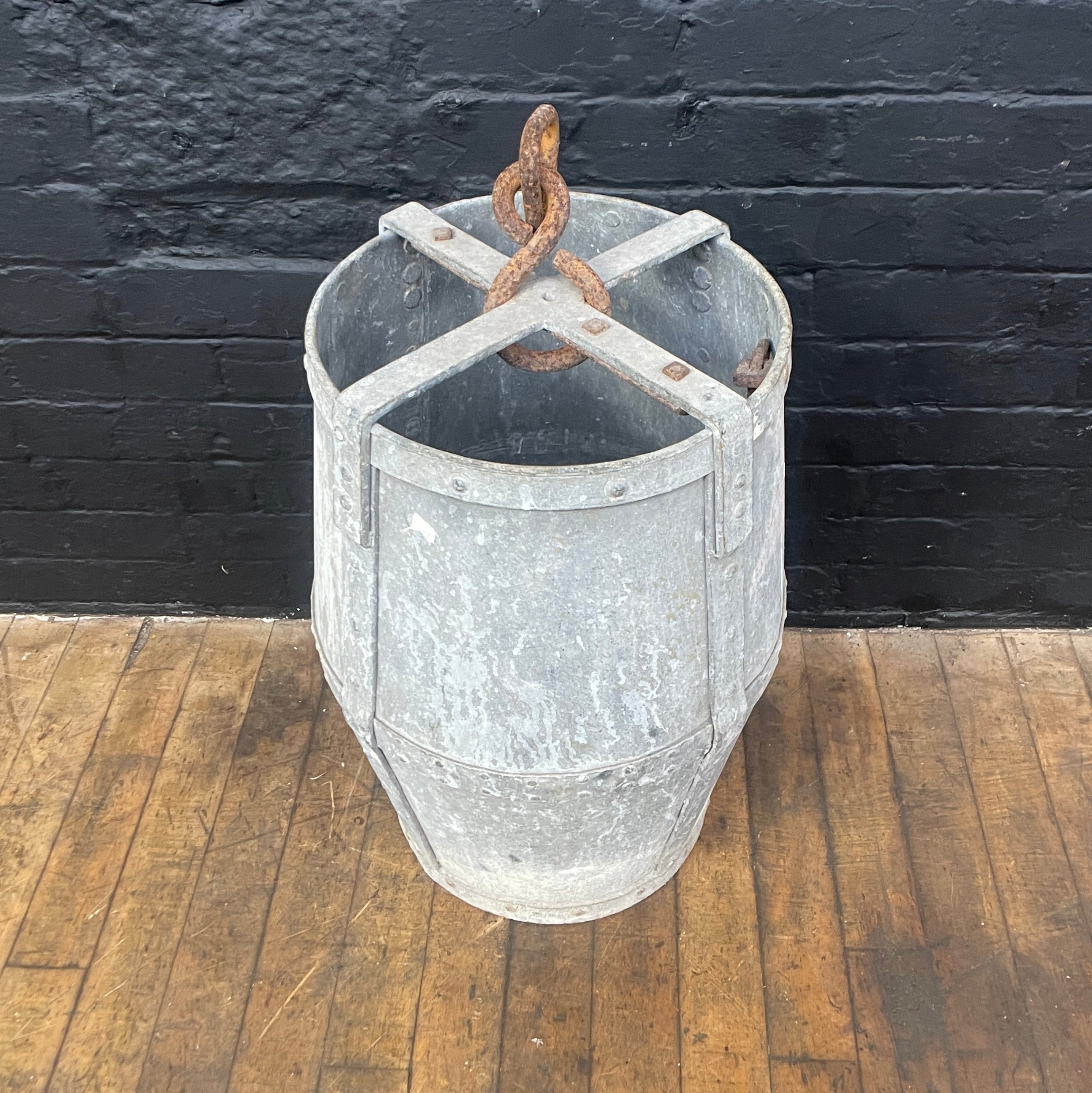 Industrial powerhouse props prop rental hire vintage movie film set dec galvanised rivets bin tub 1