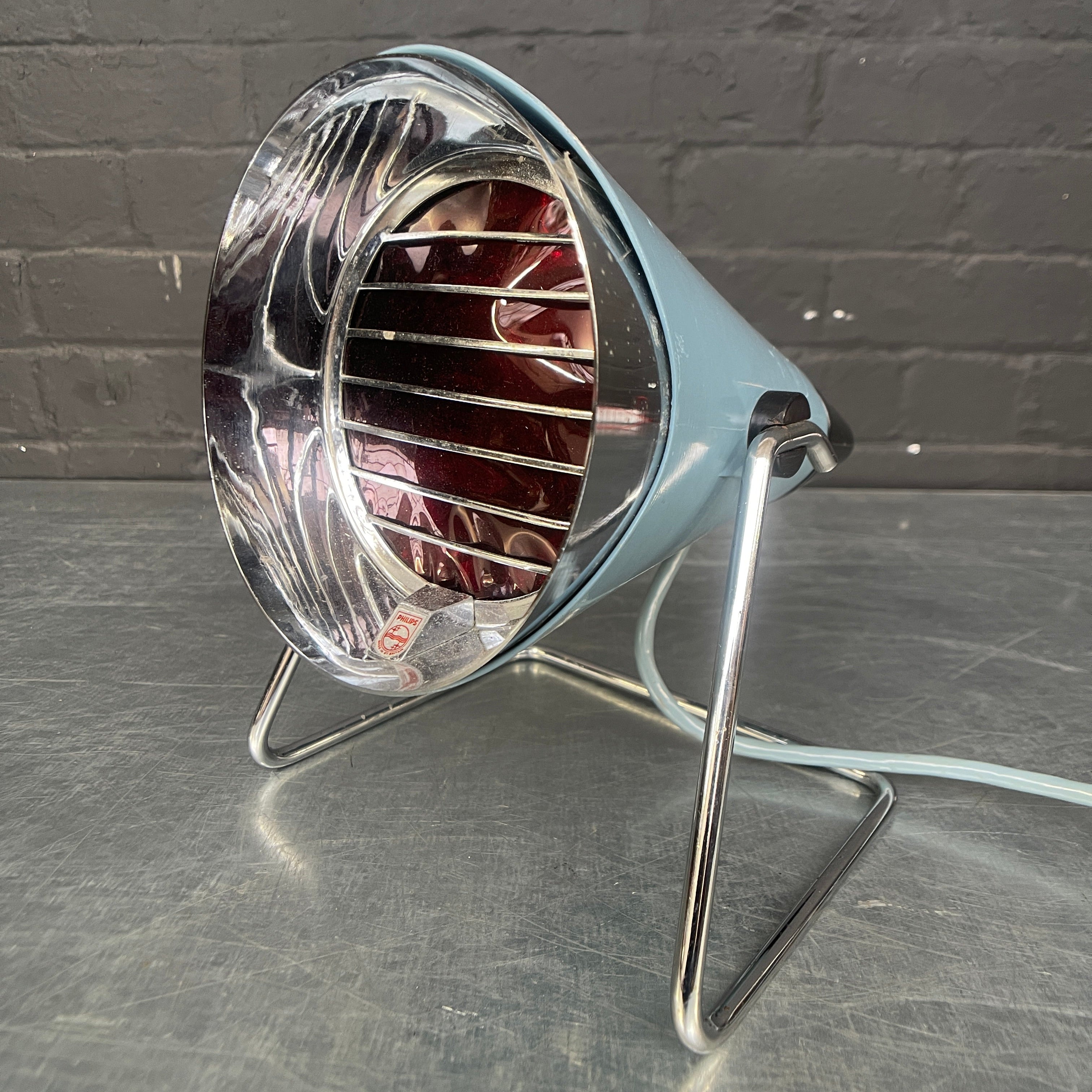 Industrial powerhouse props prop rental hire vintage movie film set dec light lighting blue desk table lamp philips