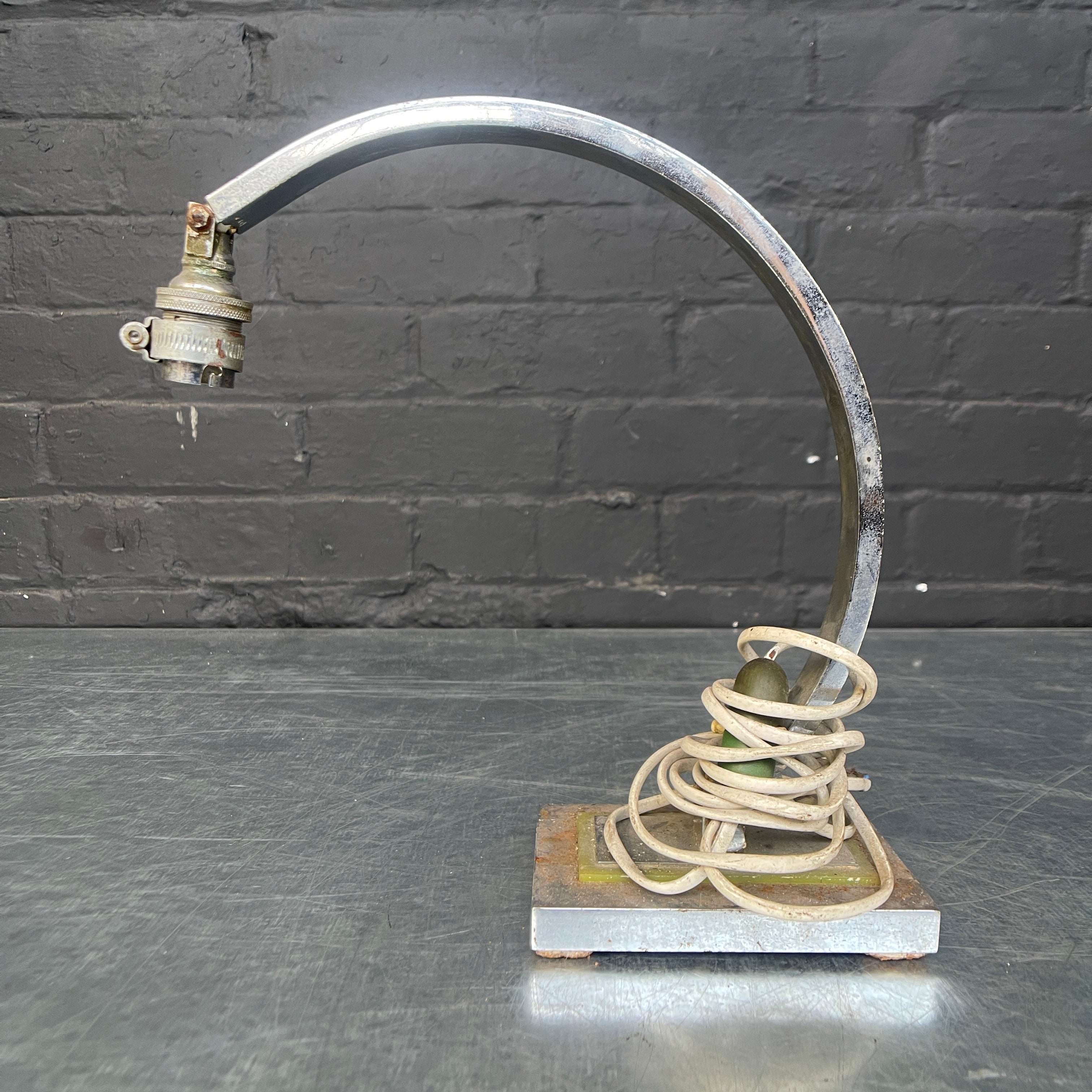 Industrial powerhouse props prop rental hire vintage movie film set dec light lighting chrome desk lamp