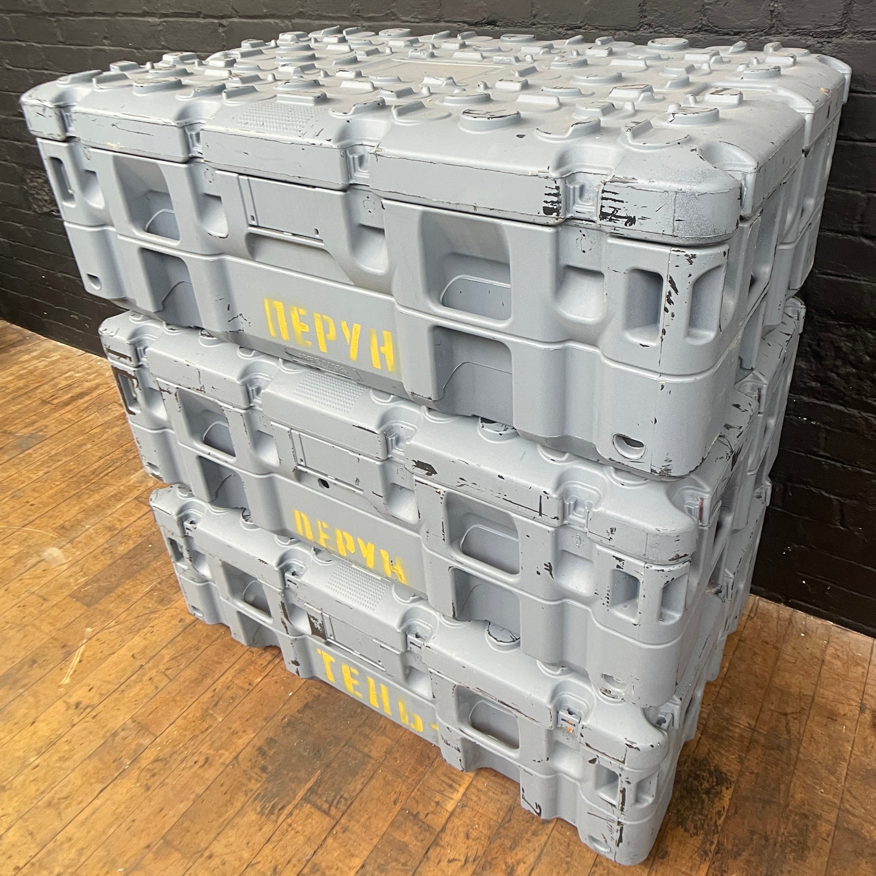 Industrial powerhouse props prop rental hire vintage movie film set dec military container crate case 2