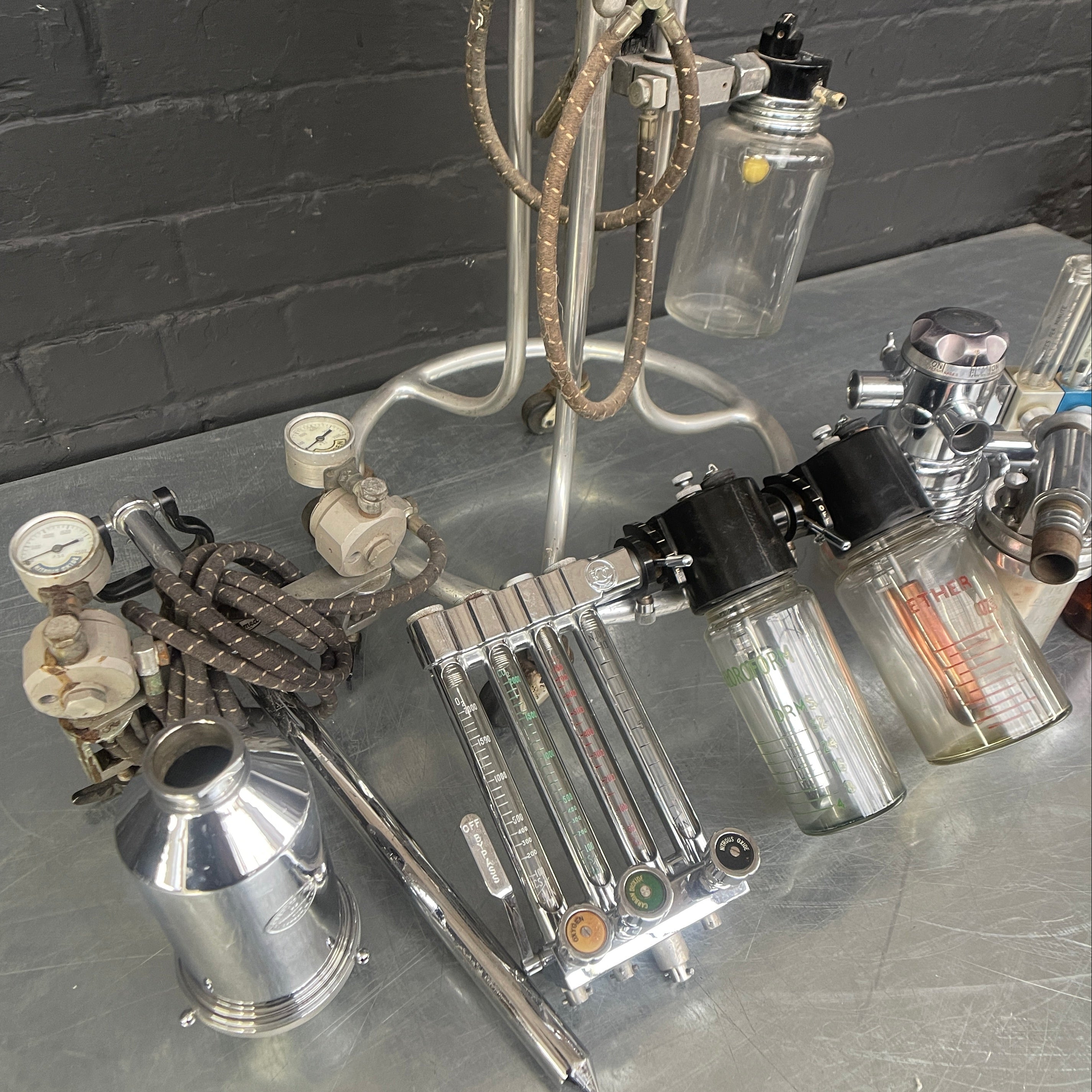 Industrial powerhouse props prop rental hire vintage movie film set dec portable field anesthesia machine medical 2