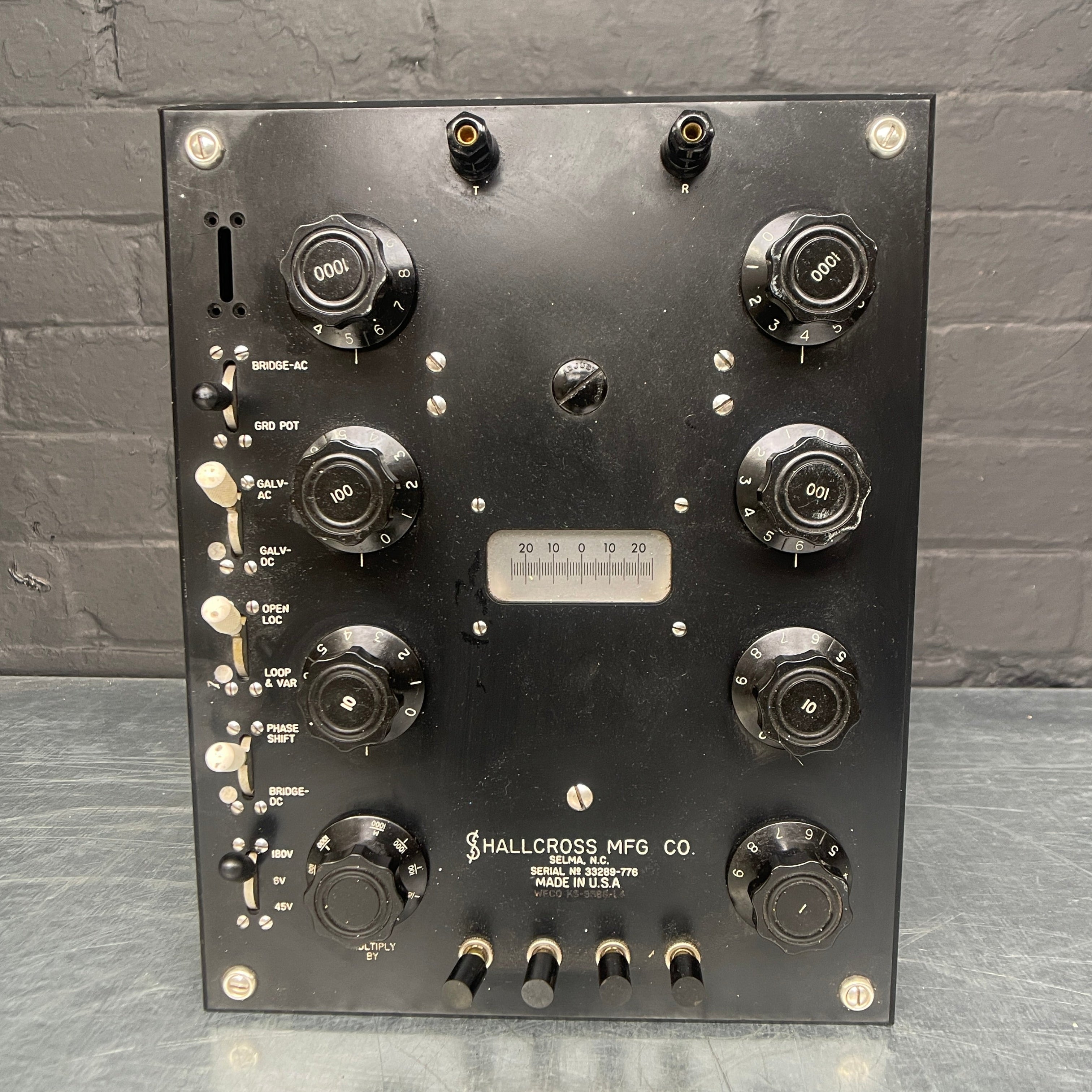 Industrial powerhouse props prop rental hire vintage movie film set dec resistance tester electrical scientific