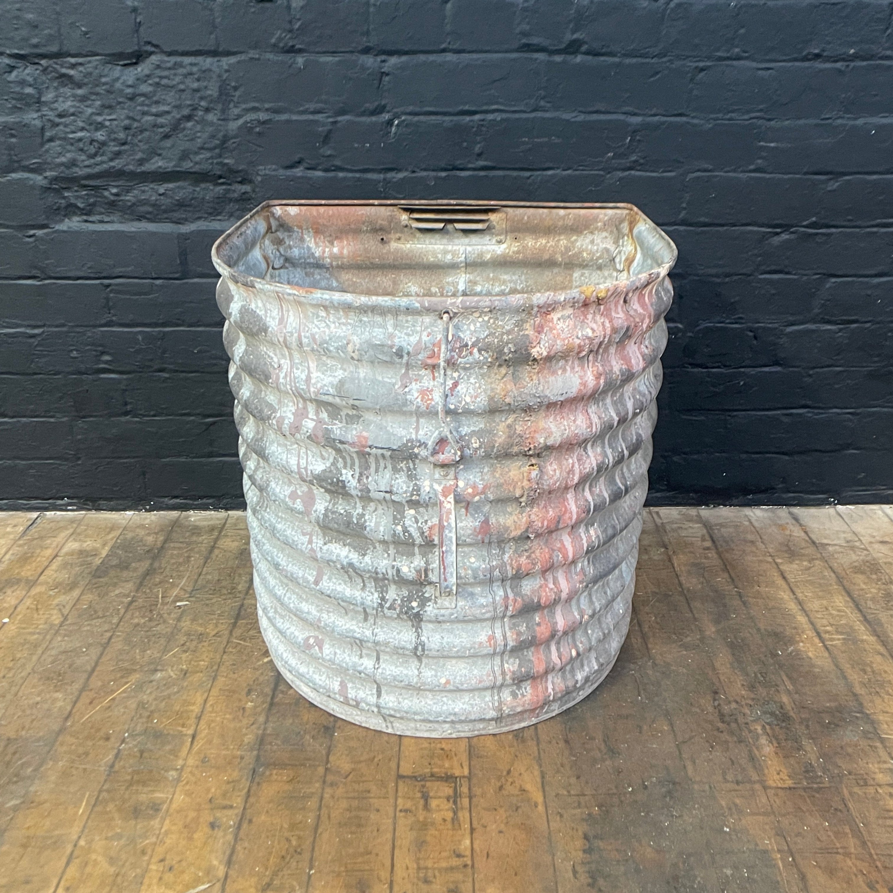 Industrial powerhouse props prop rental hire vintage movie film set dec ribbed bin can drum