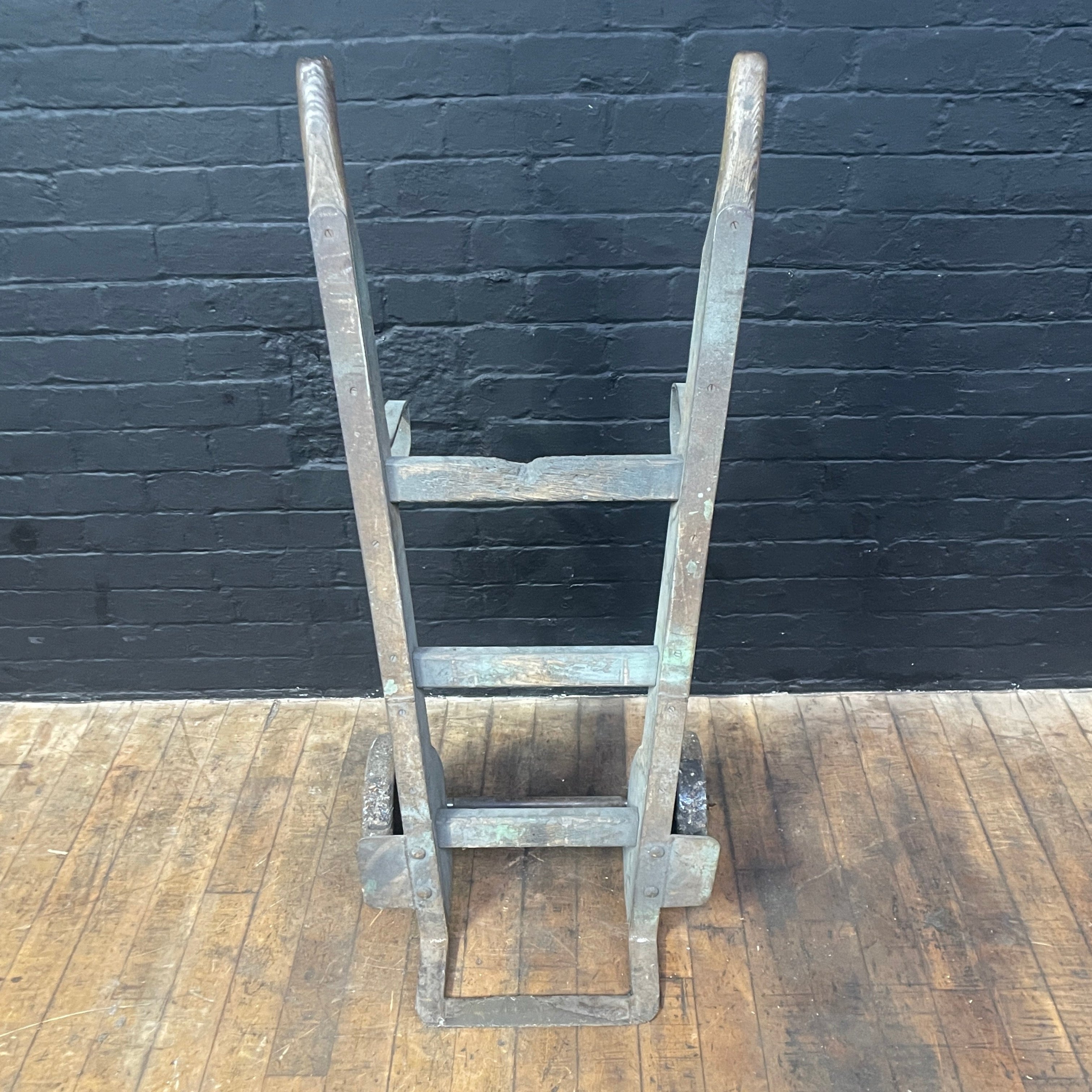 Industrial powerhouse props prop rental hire vintage movie film set dec sack cart trolley mill wood brown