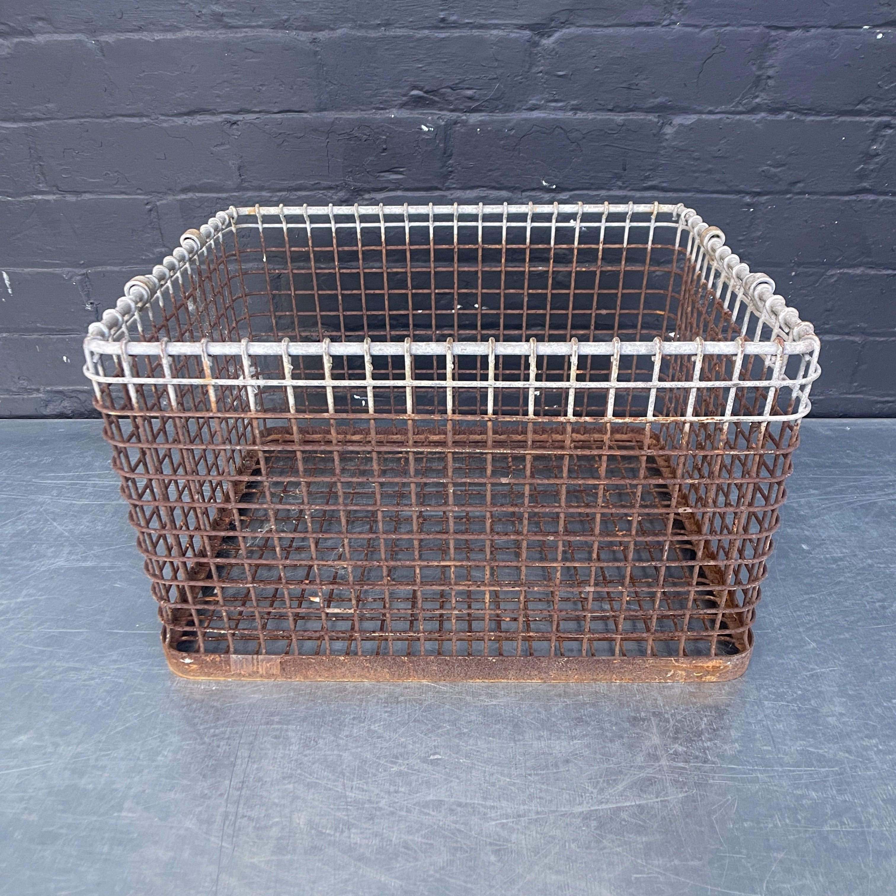 Industrial powerhouse props prop rental hire vintage movie film set dec steel metal rusty basket