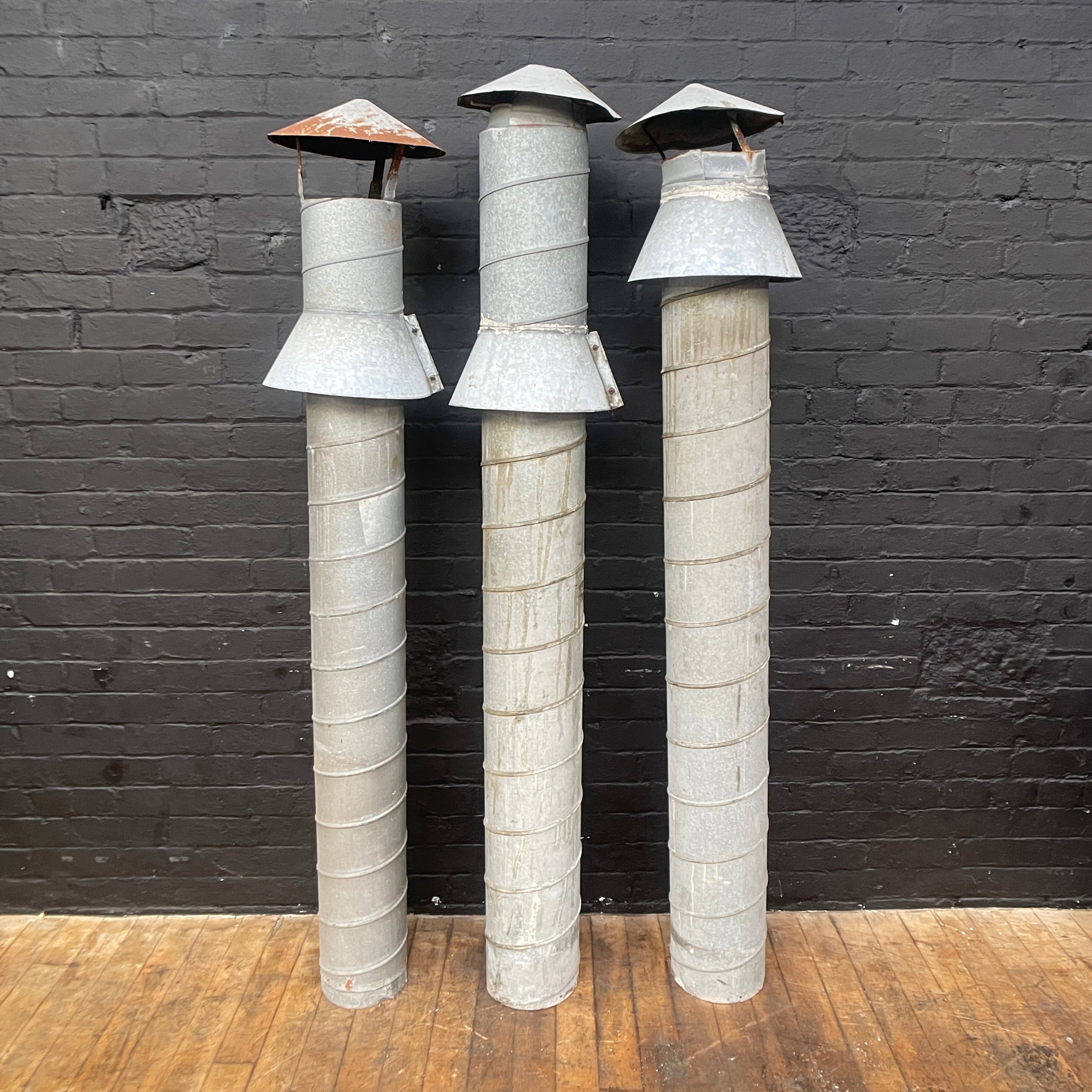 Industrial powerhouse props prop rental hire vintage movie film set dec vent vents tube galvanised duct ducting flue steel
23