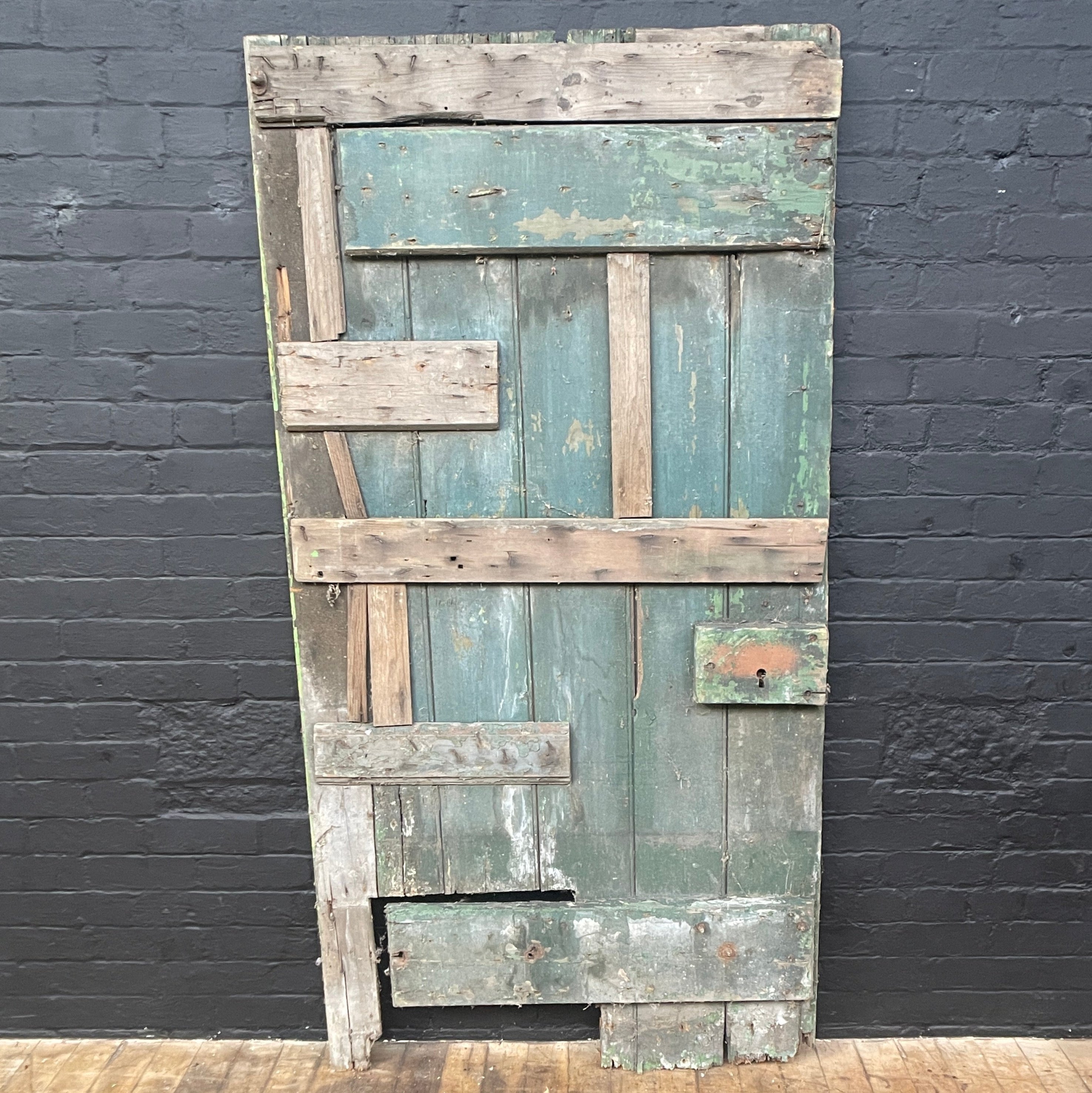 Industrial powerhouse props prop rental hire vintage movie film set dec workshop door garage green 2