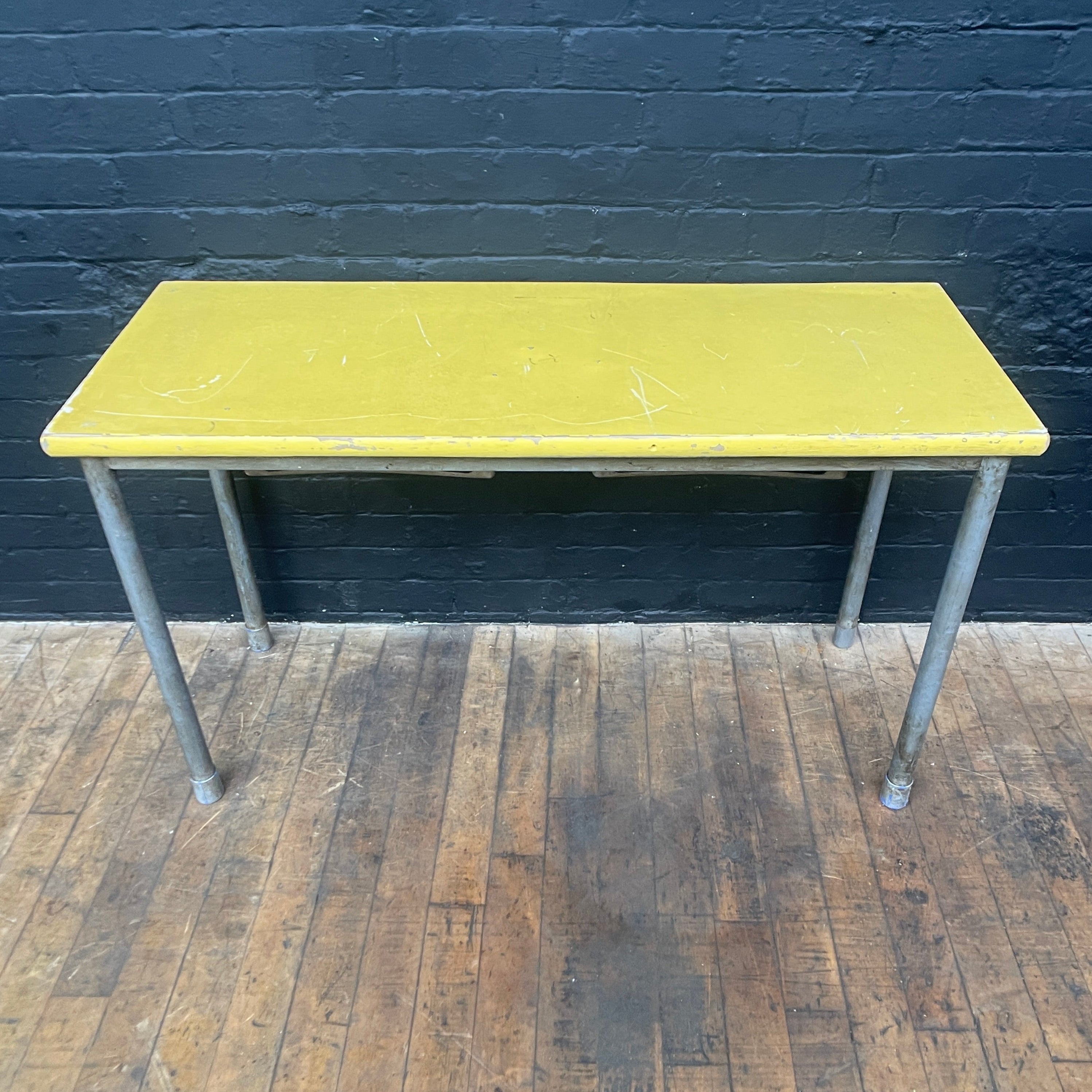 Industrial powerhouse props prop rental hire vintage movie film set dec yellow desk table 1