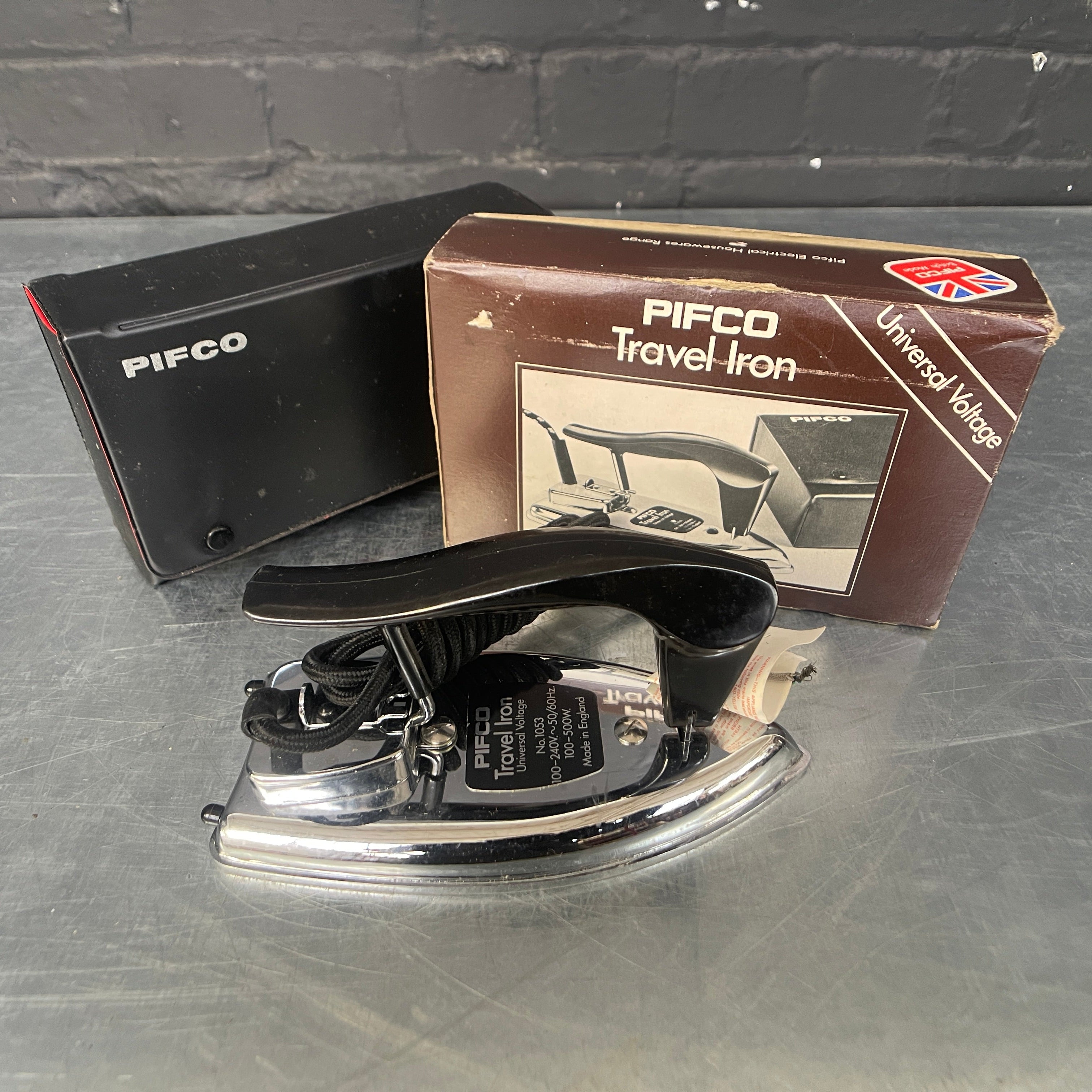 Industrial powerhouse props prop rental hire vintage tv movie film set dec Pifco travel iron