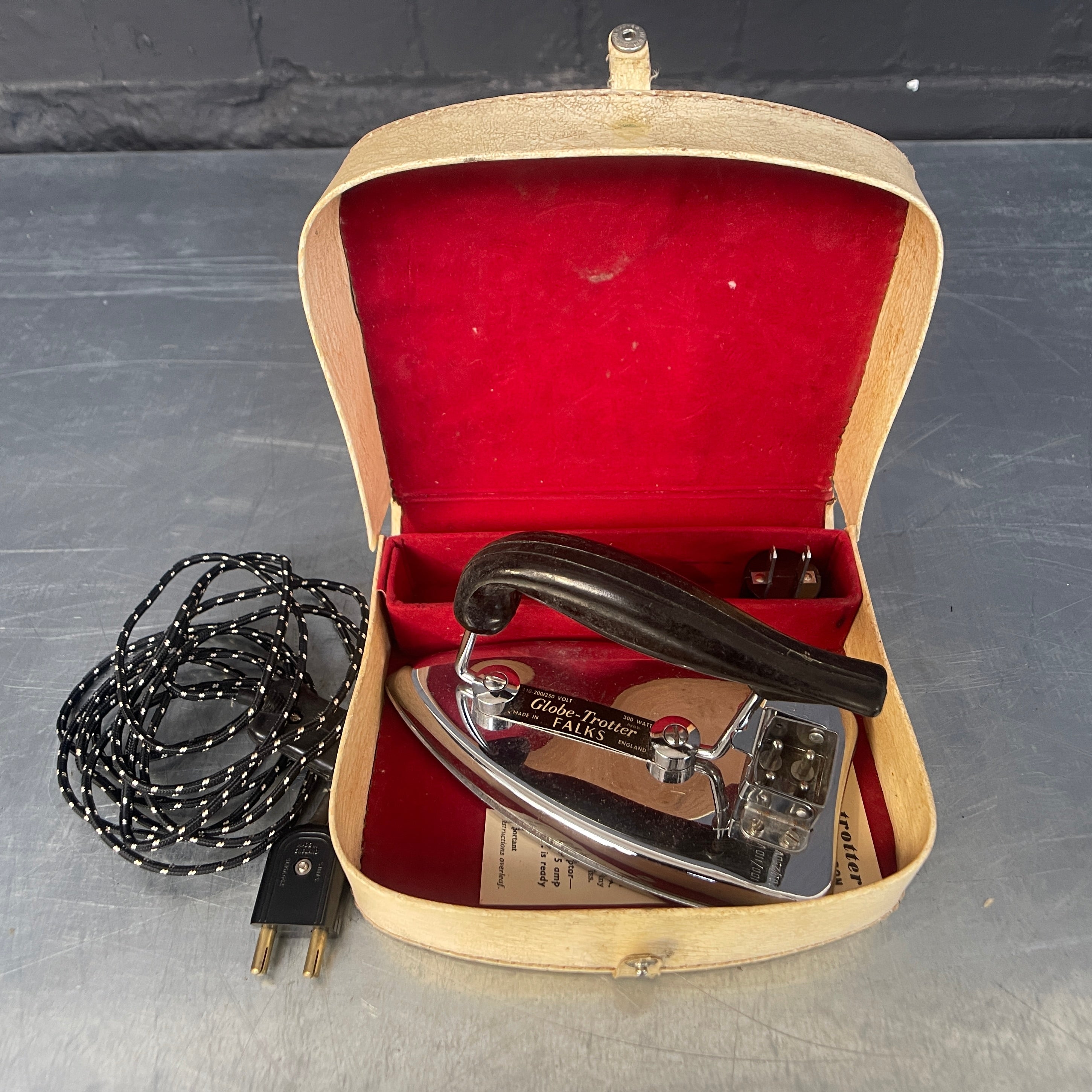 Industrial powerhouse props prop rental hire vintage tv movie film set dec boxed travel iron