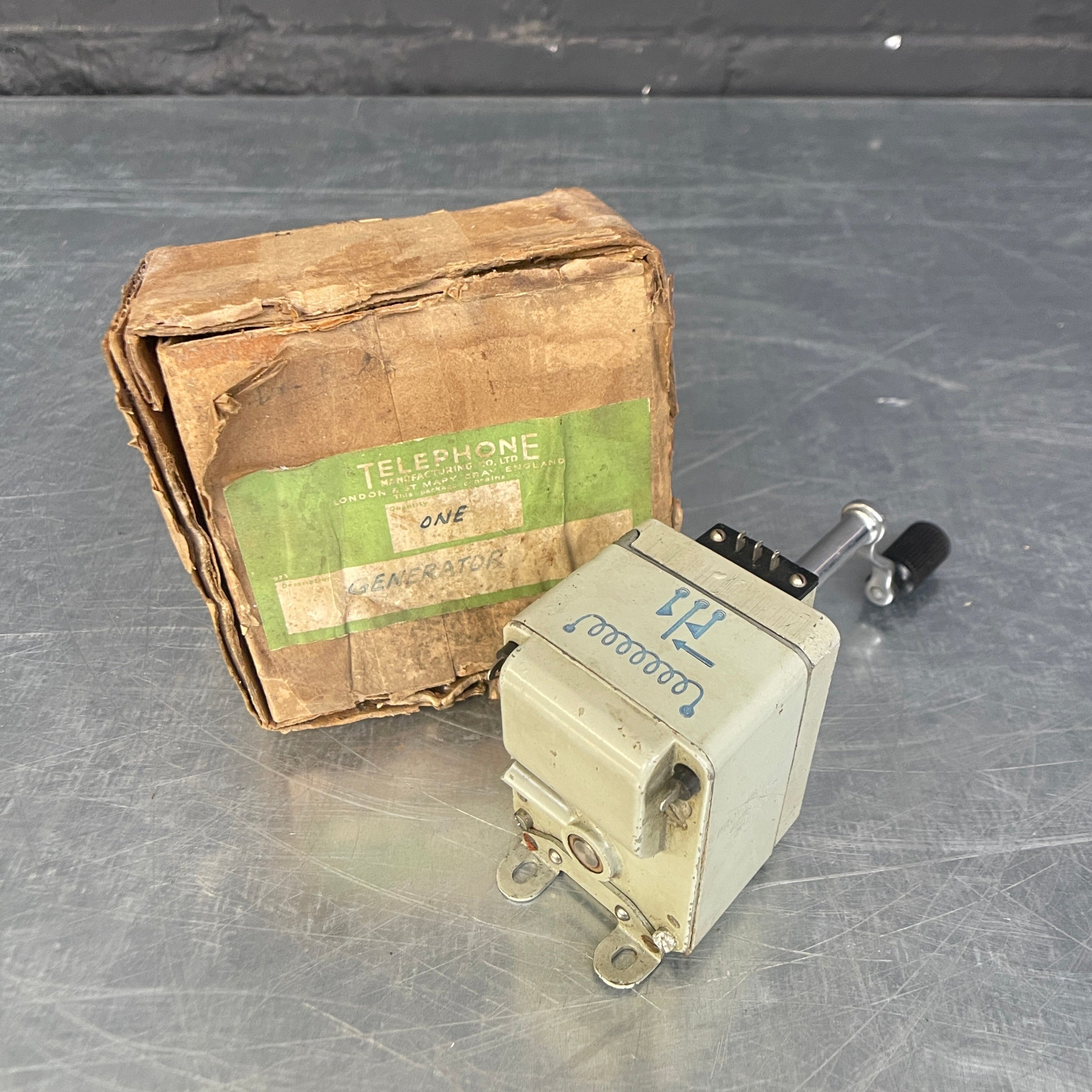 Industrial powerhouse props prop rental hire vintage tv movie film set dec hand crank generator