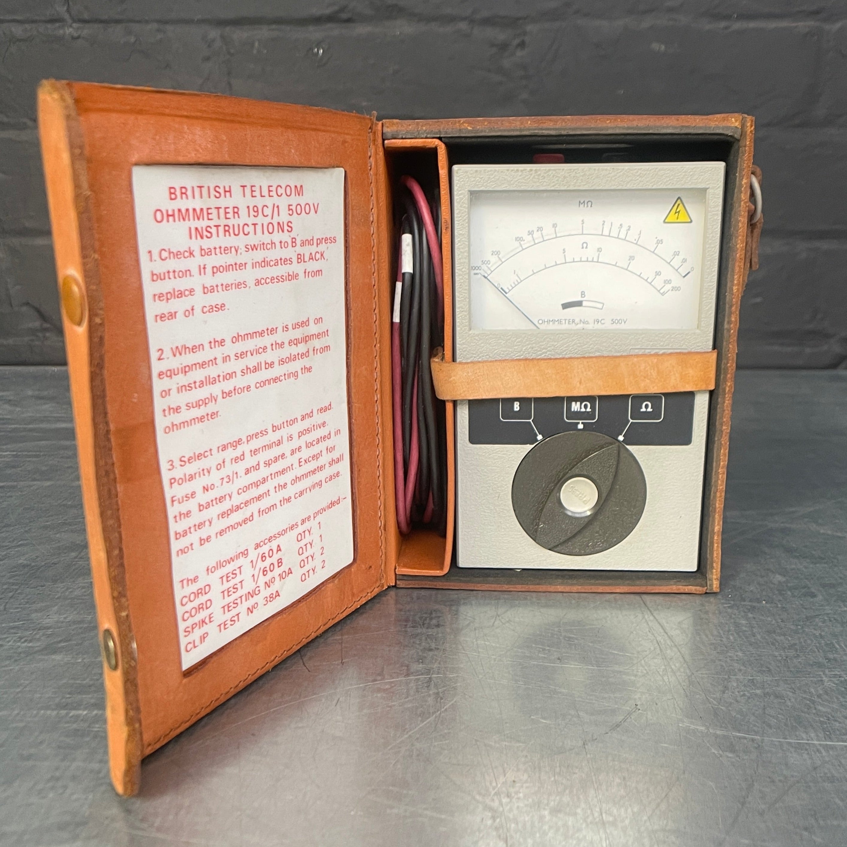 OHM meter electrical scientific Industrial powerhouse props prop rental hire vintage movie film set dec