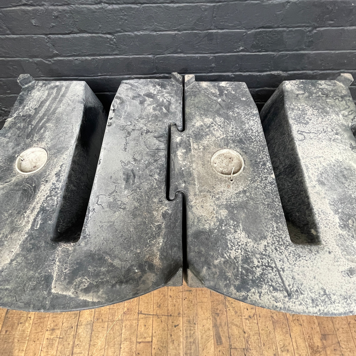 black plastic water butt ballast block stacking industrial interlocking rota 10