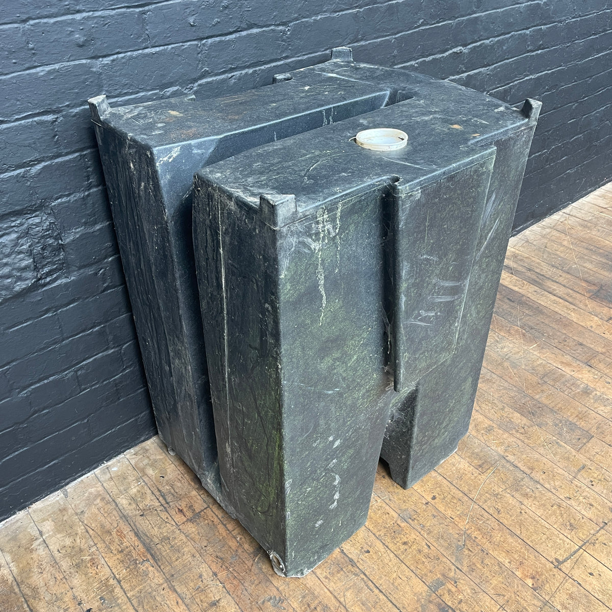 black plastic water butt ballast block stacking industrial interlocking rota 7