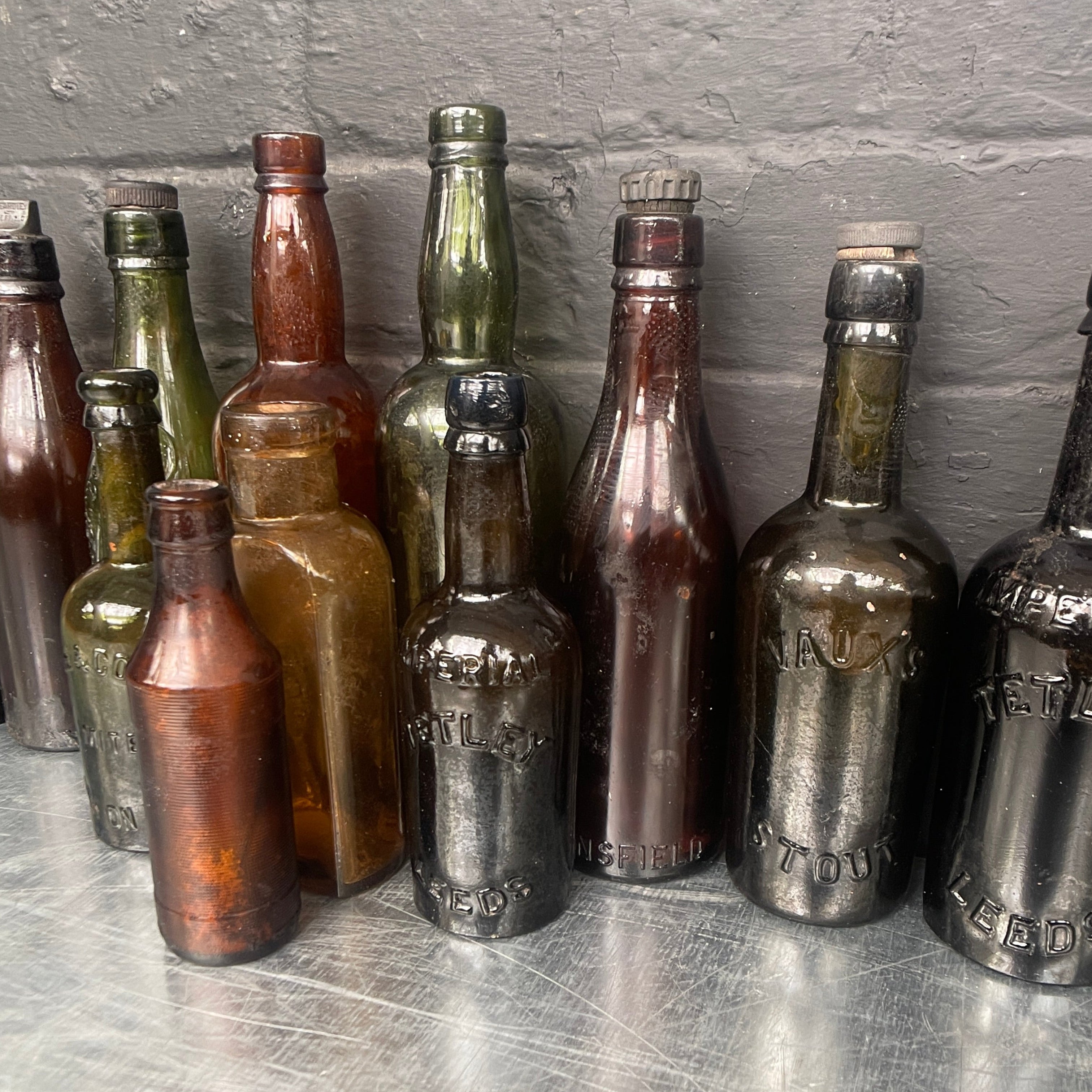 brown green old vintage apothecary bottles chemist 2