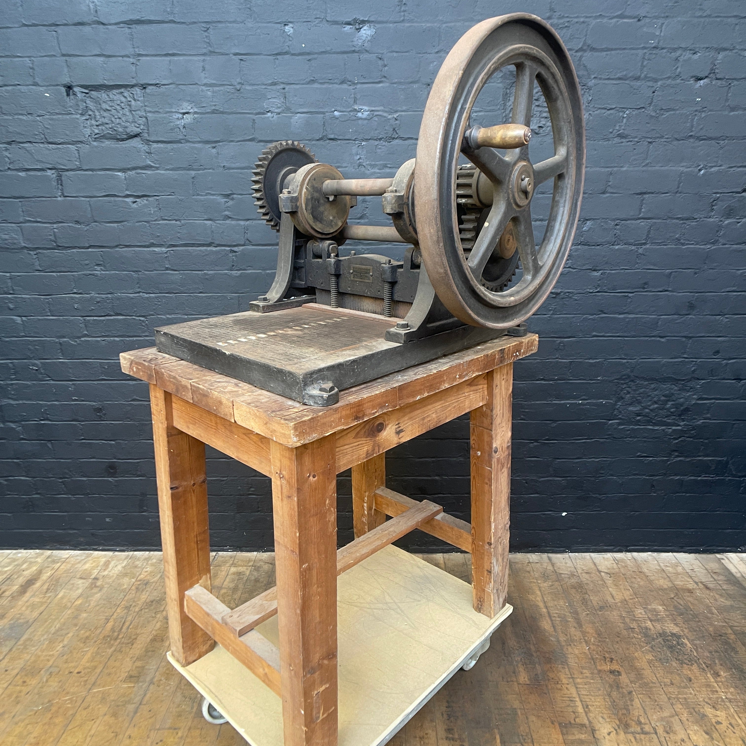 industrial fabric cutting machine crimper heavy duty Industrial powerhouse props prop rental hire vintage movie film set dec