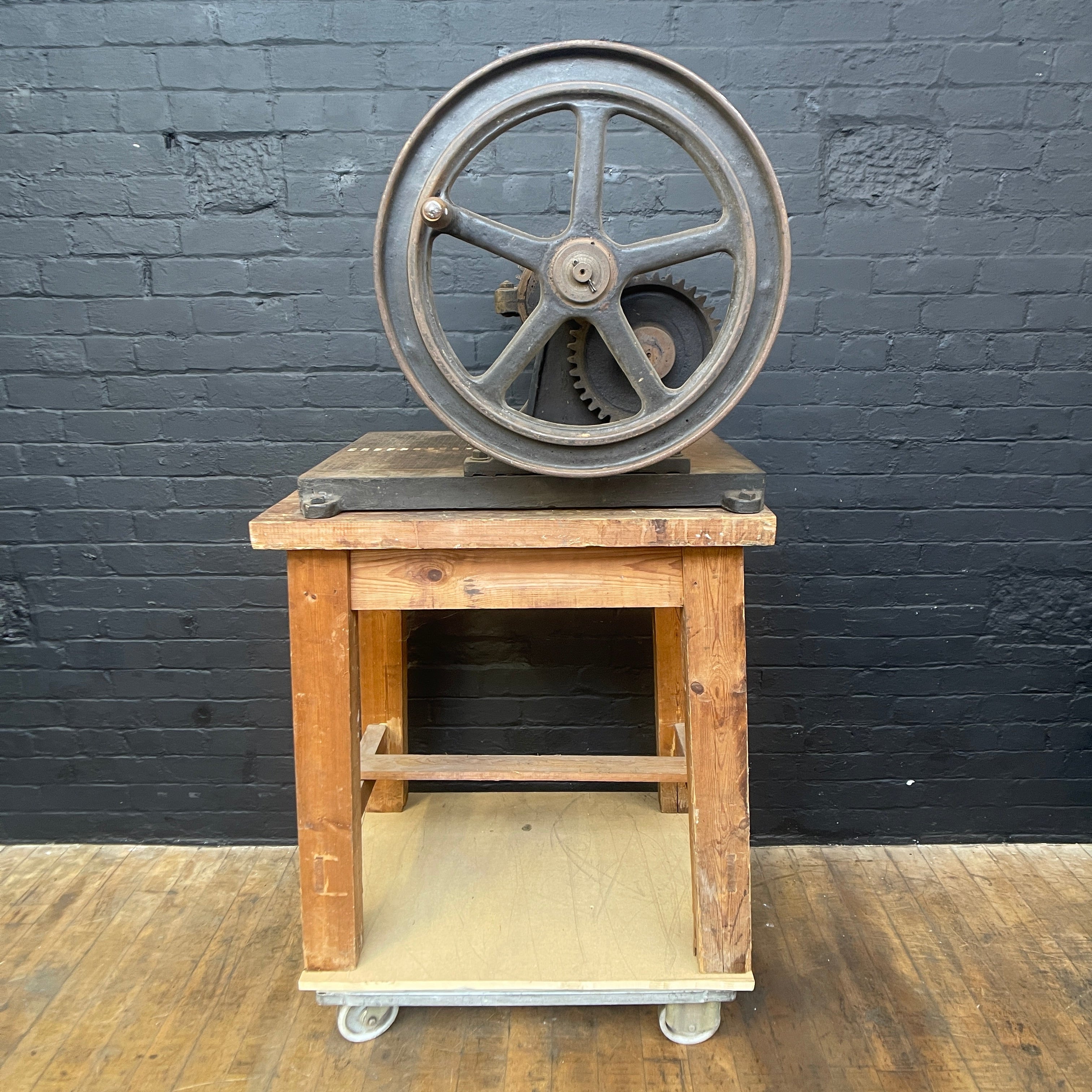 industrial fabric cutting machine crimper heavy duty Industrial powerhouse props prop rental hire vintage movie film set dec 1