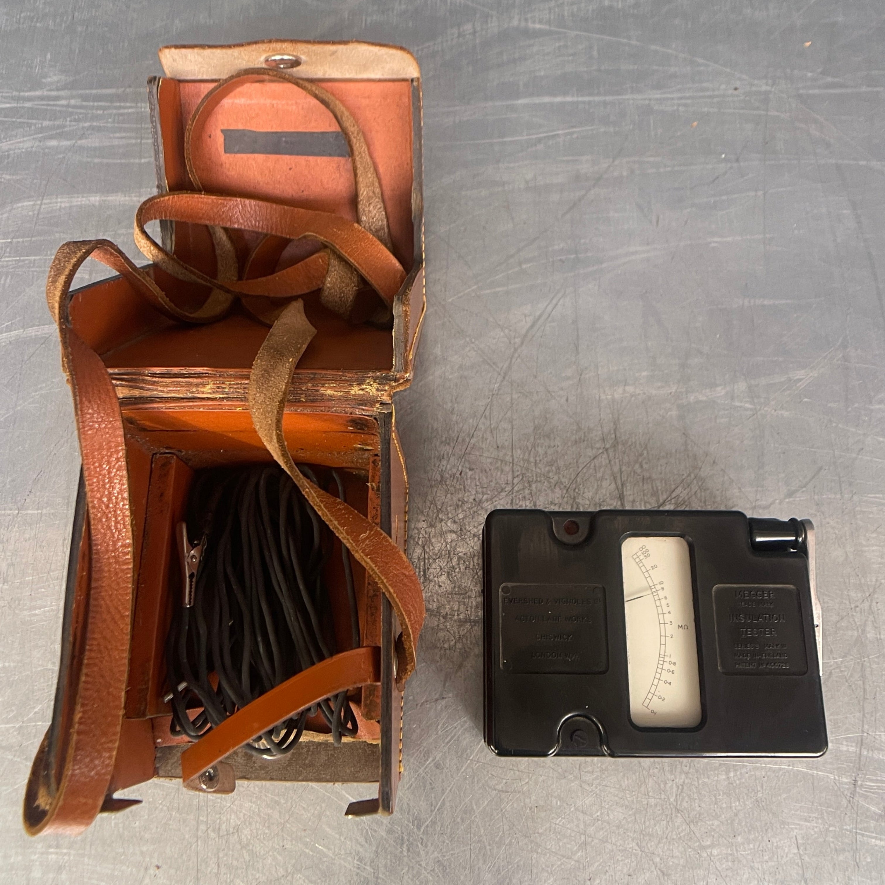 insulation tester kit electrical scientific Industrial powerhouse props prop rental hire vintage movie film set dec