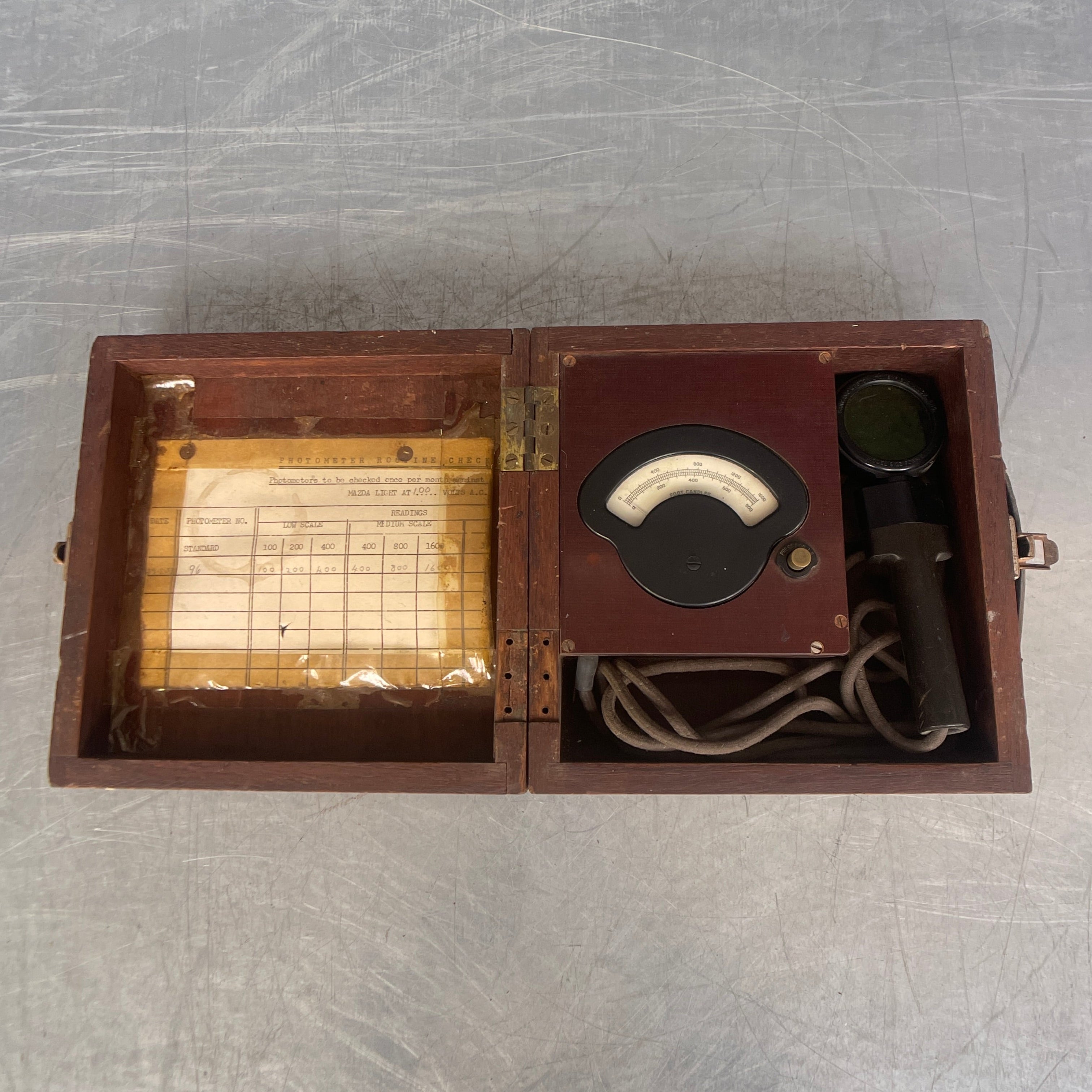 portable electric photometer electrical scientific Industrial powerhouse props prop rental hire vintage movie film set dec 1