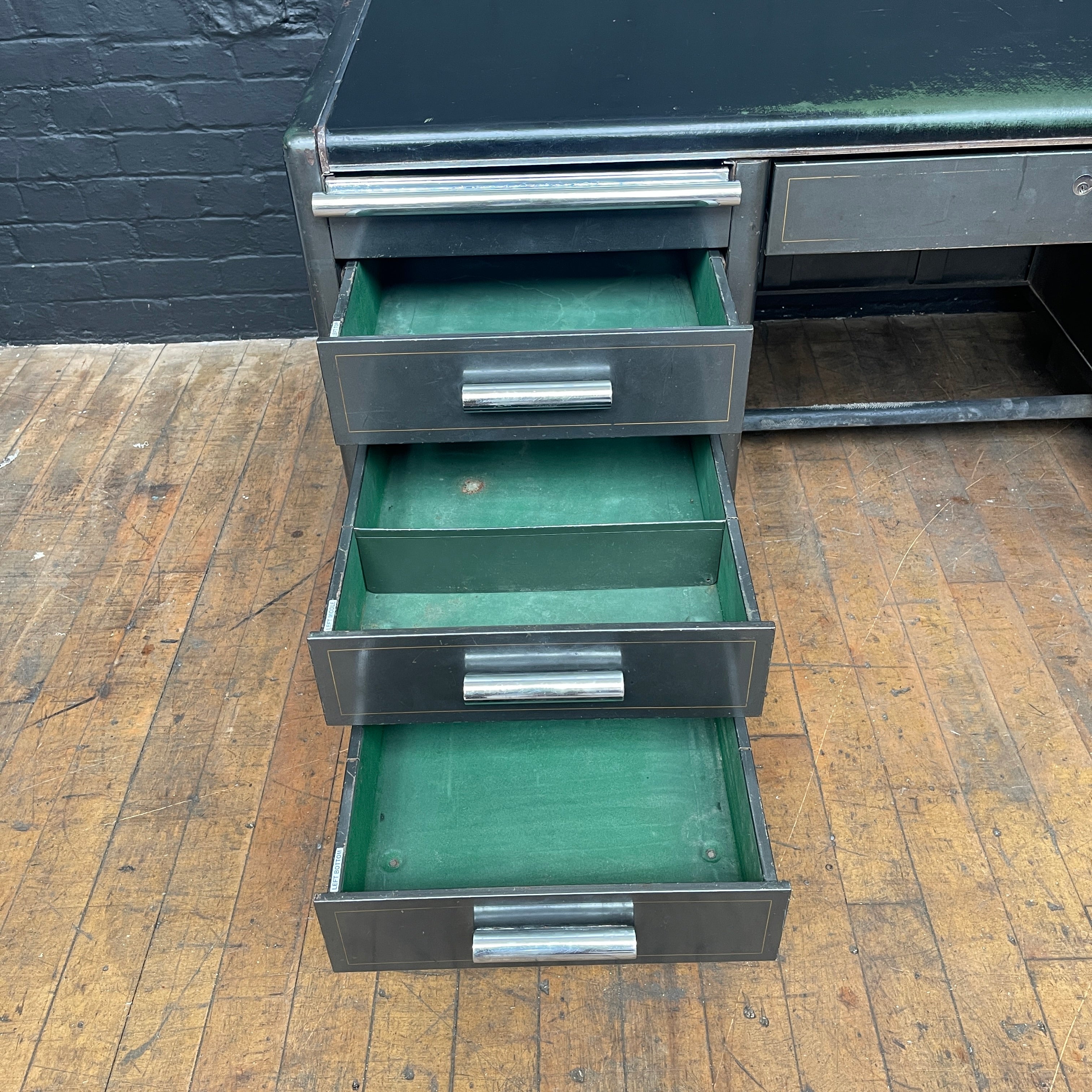 Double sided metal Milners desk Qty 1