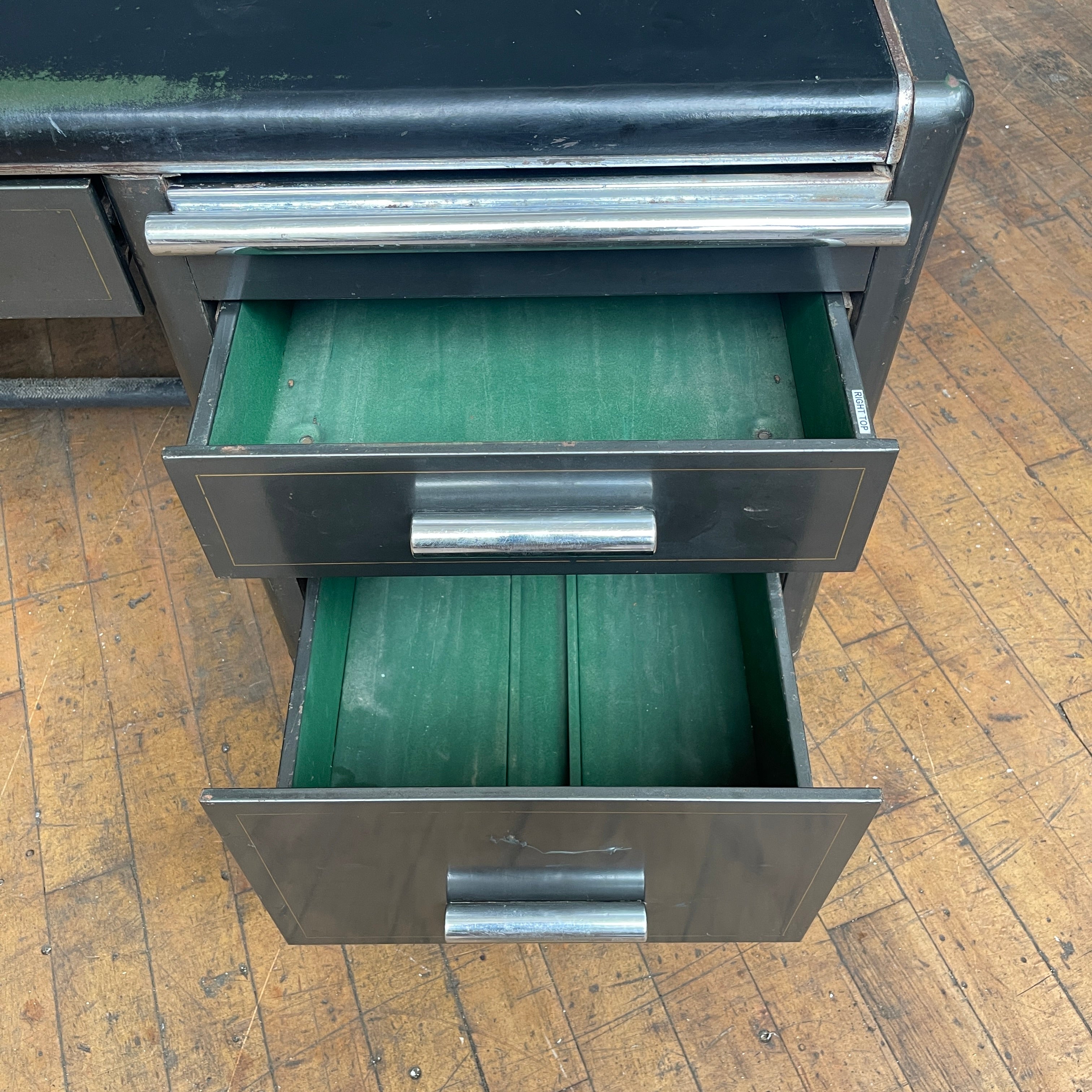 Double sided metal Milners desk Qty 1