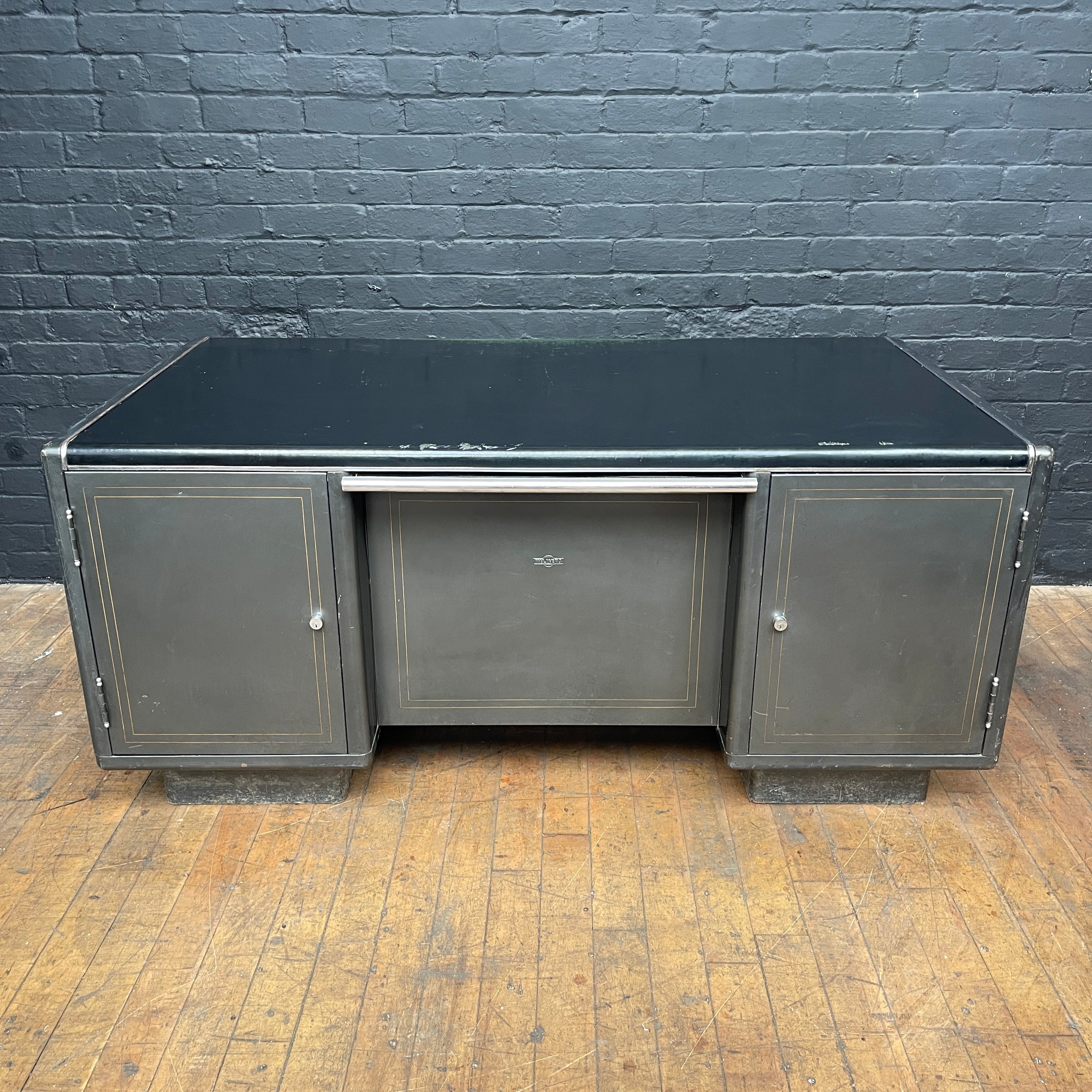 Double sided metal Milners desk Qty 1