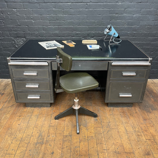 Double sided metal Milners desk Qty 1