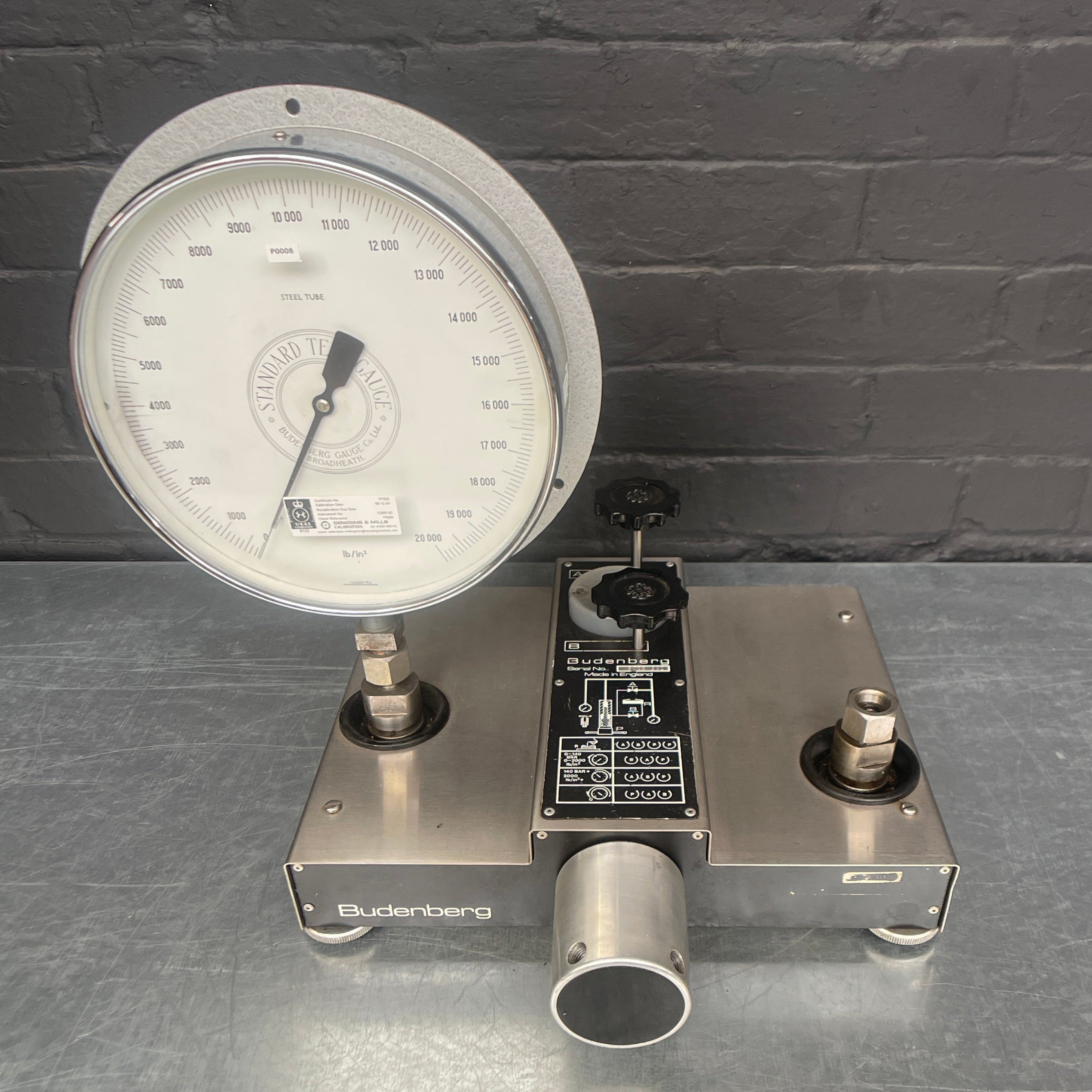 Industrial powerhouse props prop rental hire vintage movie film set dec Budenberg gauge silver