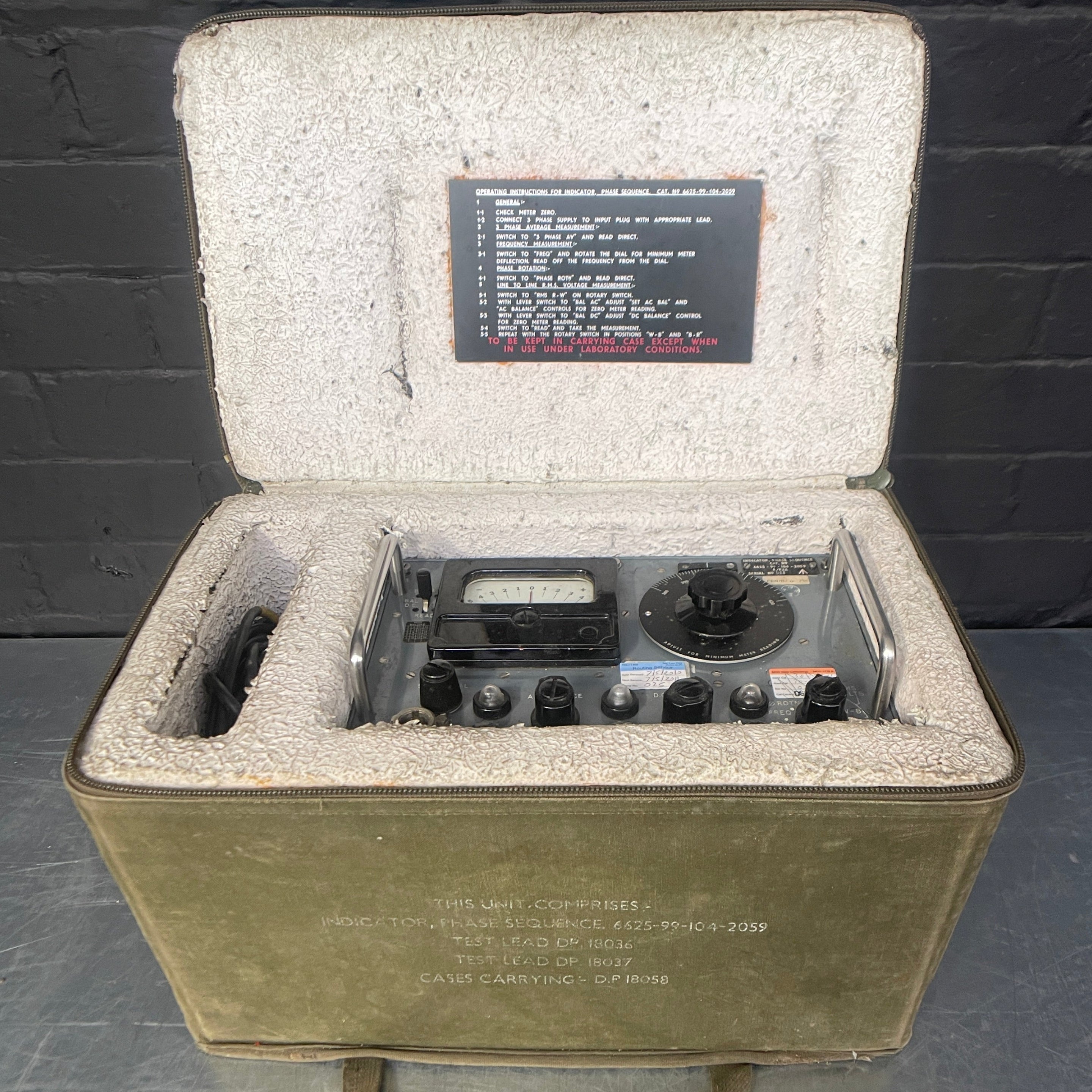 Industrial powerhouse props prop rental hire vintage movie film set dec MOD indicator phase sequence electrical scientific