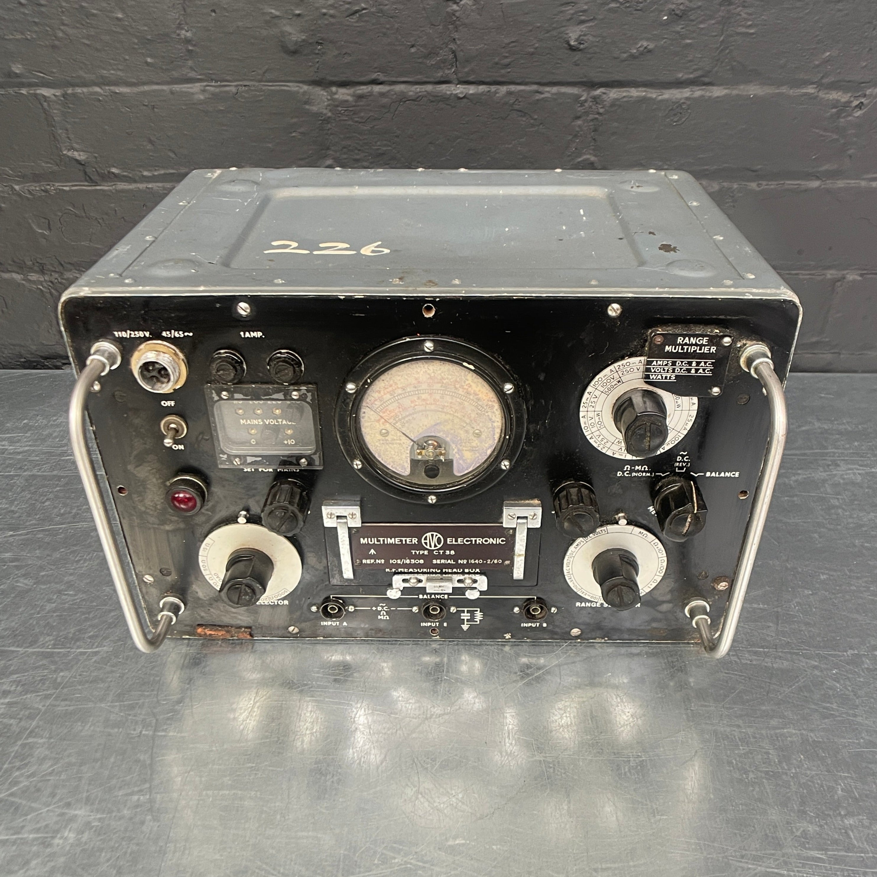 Industrial powerhouse props prop rental hire vintage movie film set dec MOD multimeter military electrical