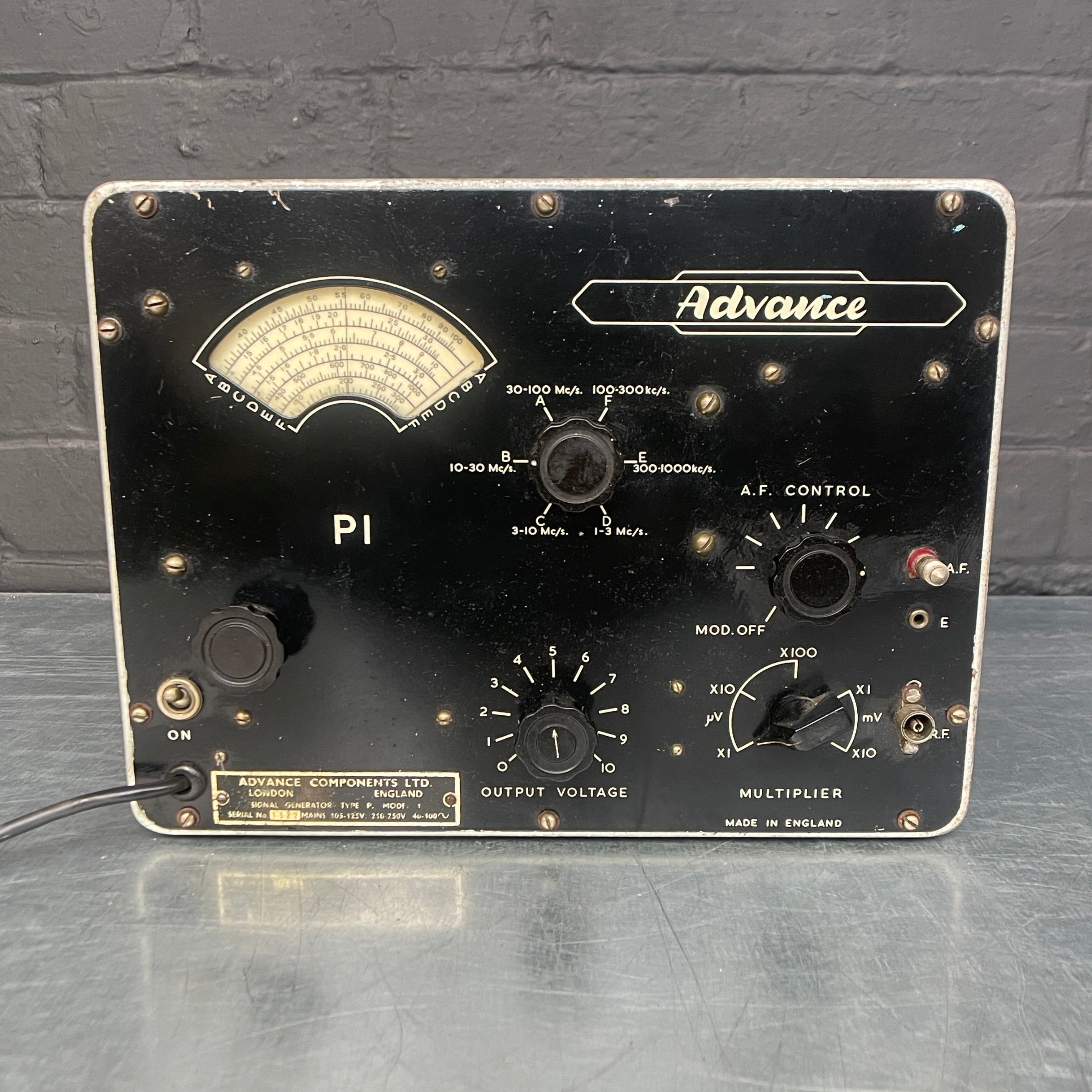 Industrial powerhouse props prop rental hire vintage movie film set dec black electrical signal generator scientific