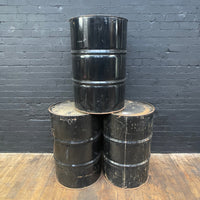 Industrial powerhouse props prop rental hire vintage movie film set dec black oil fuel drum