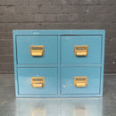 Industrial powerhouse props prop rental hire vintage movie film set dec blue metal drawers