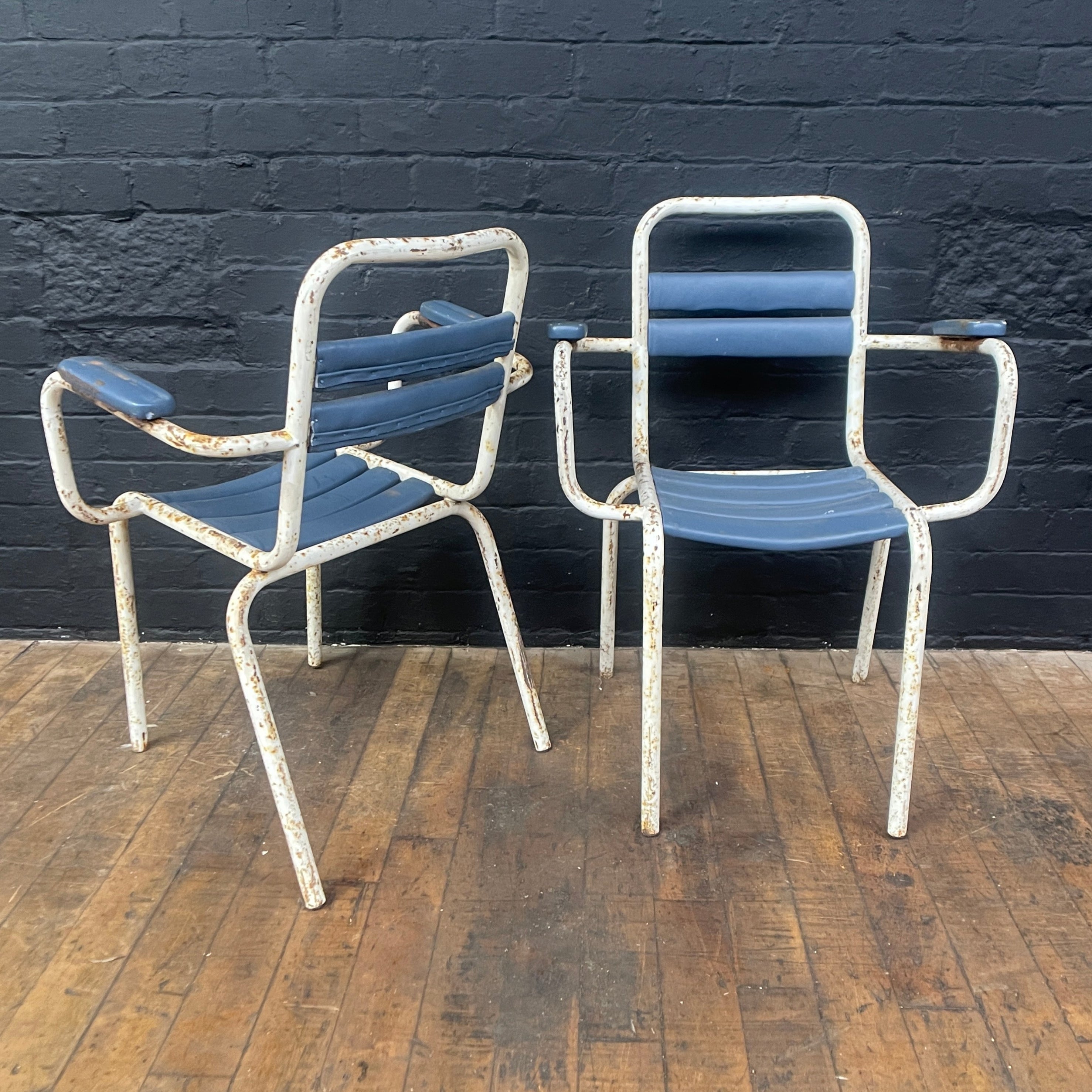 Industrial powerhouse props prop rental hire vintage movie film set dec chair chairs seat blue steel