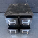 Industrial powerhouse props prop rental hire vintage movie film set dec drawer drawers metal steel cabinet index card black open