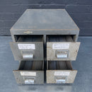 Industrial powerhouse props prop rental hire vintage movie film set dec drawer drawers metal steel cabinet index card grey