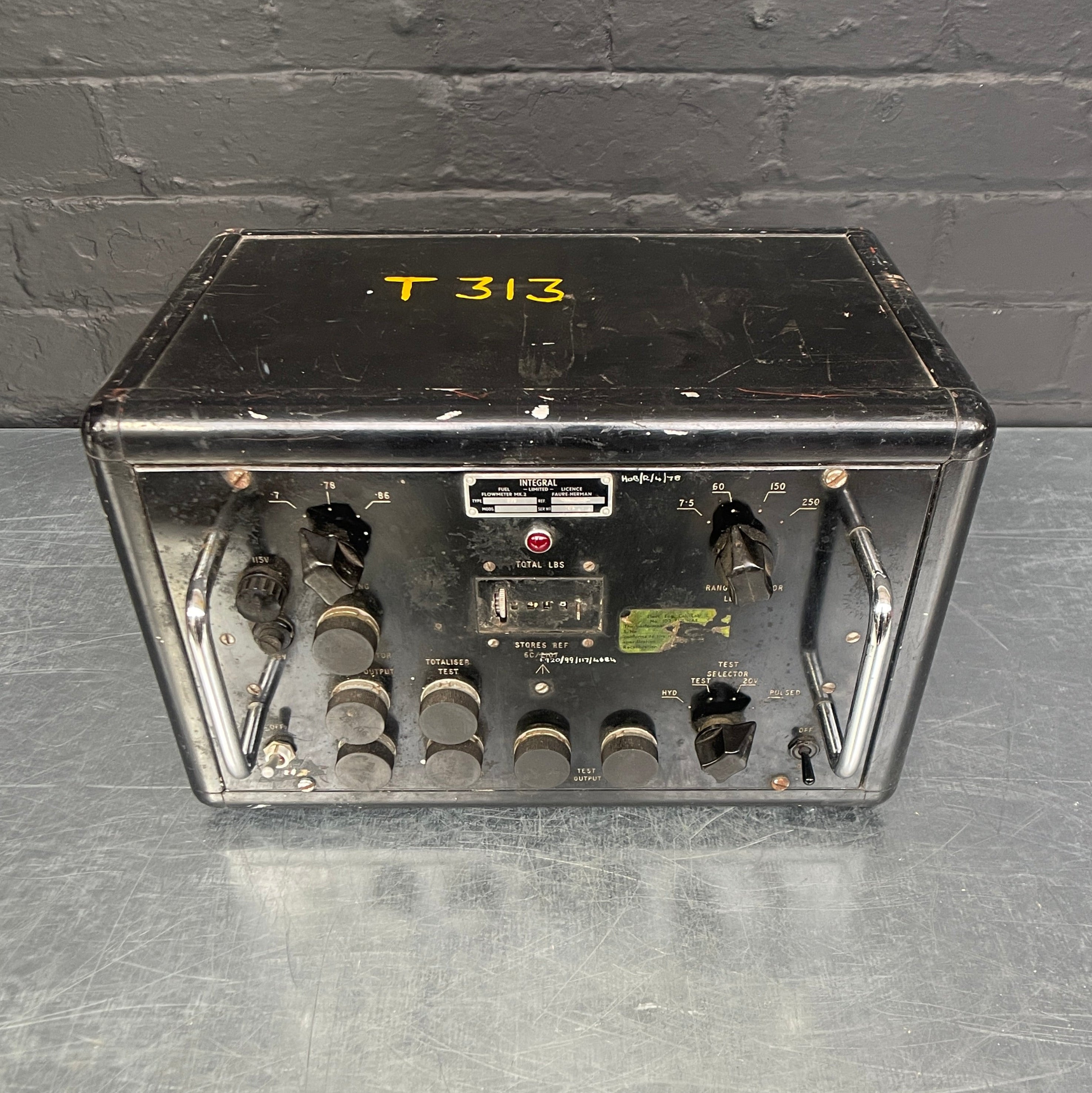 Industrial powerhouse props prop rental hire vintage movie film set dec electrical MOD ilitay fuel flow tester