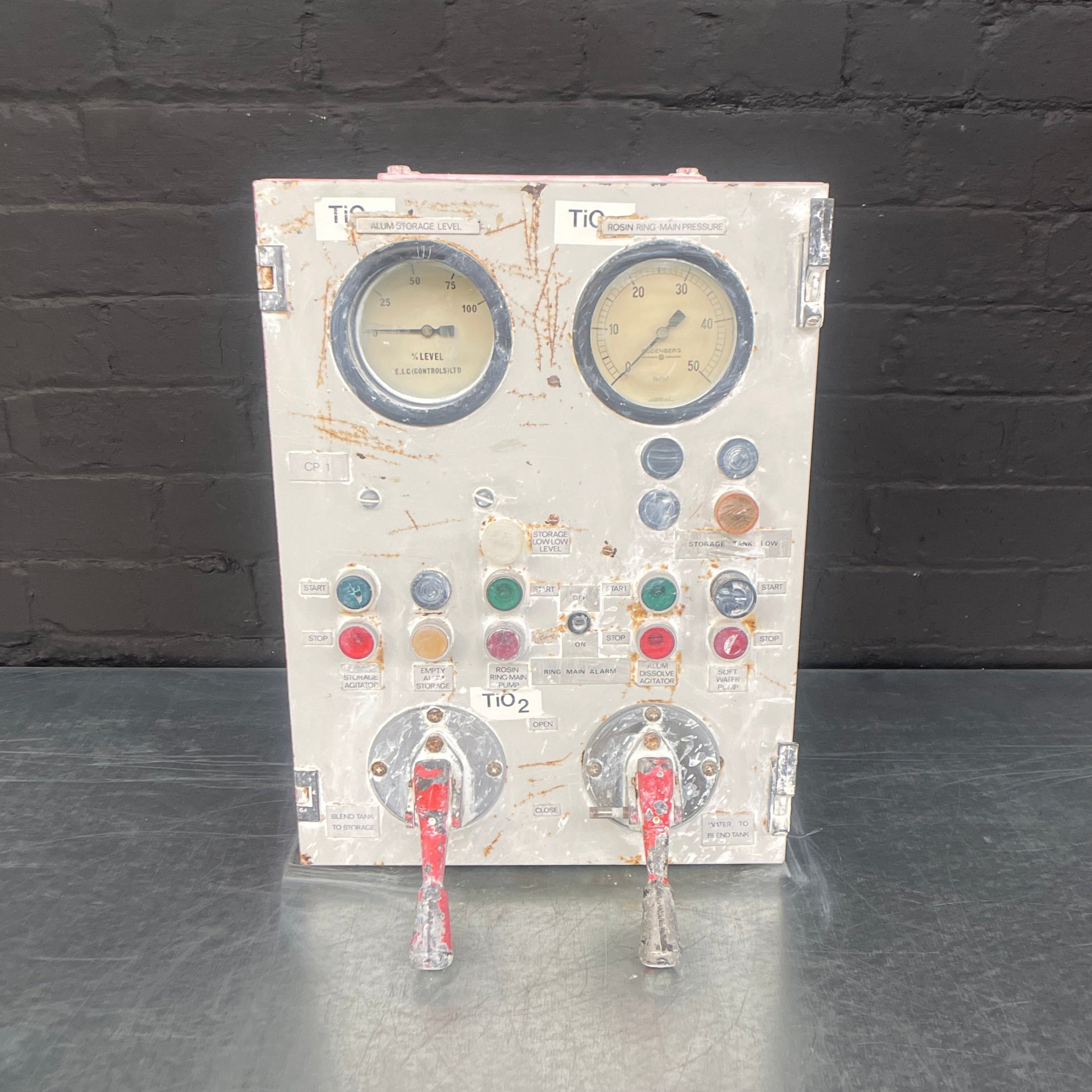 Industrial powerhouse props prop rental hire vintage movie film set dec electrical junction box switchgear panel