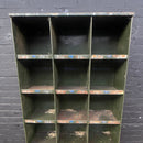 Industrial powerhouse props prop rental hire vintage movie film set dec engineers shelving pigeonholes shelves green unit 2