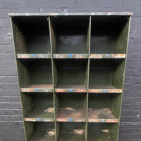 Industrial powerhouse props prop rental hire vintage movie film set dec engineers shelving pigeonholes shelves green unit 2