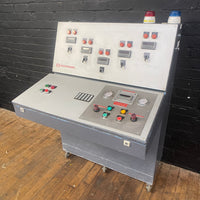 Industrial powerhouse props prop rental hire vintage movie film set dec factory control unit console electrical system switchgear 2