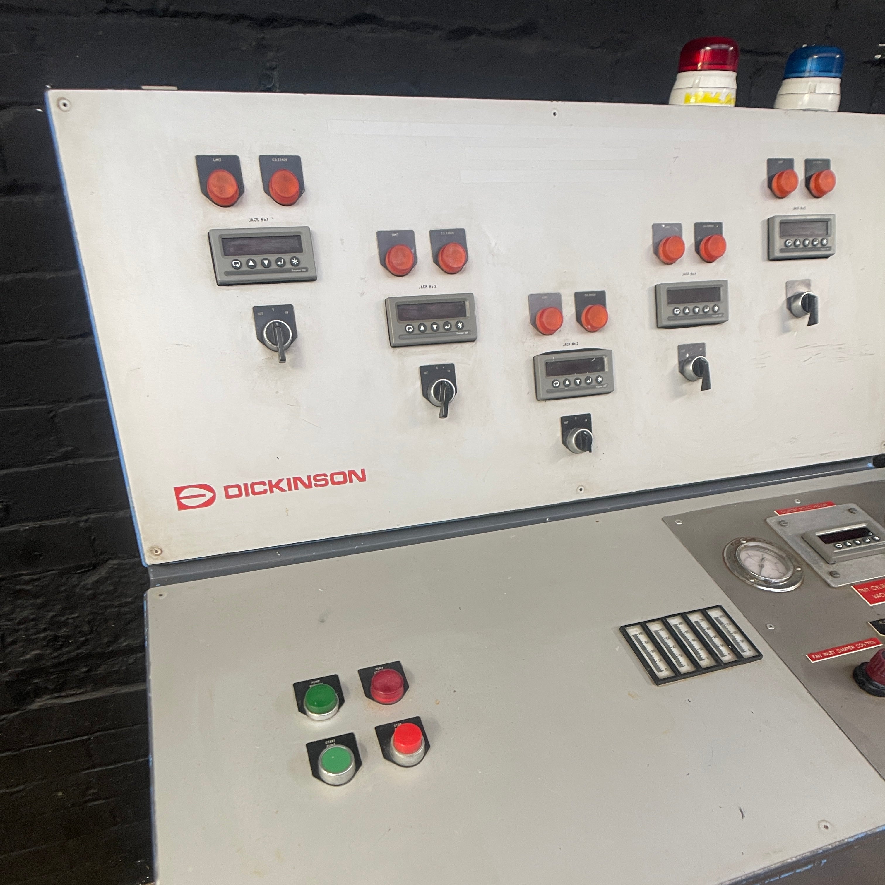 Industrial powerhouse props prop rental hire vintage movie film set dec factory control unit console electrical system switchgear 4